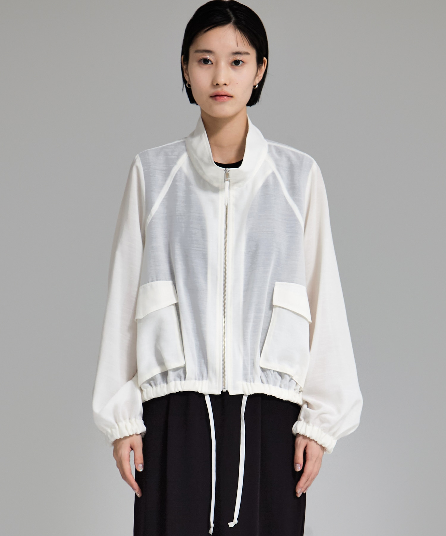 SHEER ZIP BLOUSON STUDIOUS