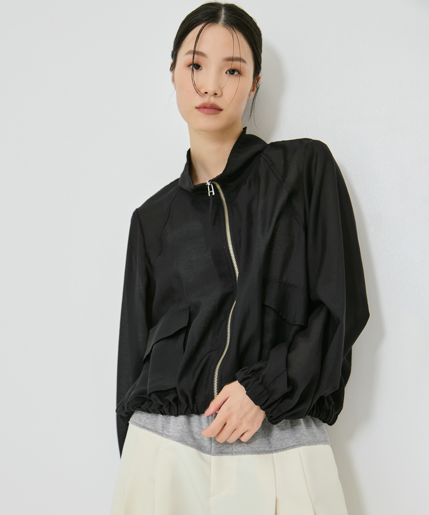 SHEER ZIP BLOUSON STUDIOUS