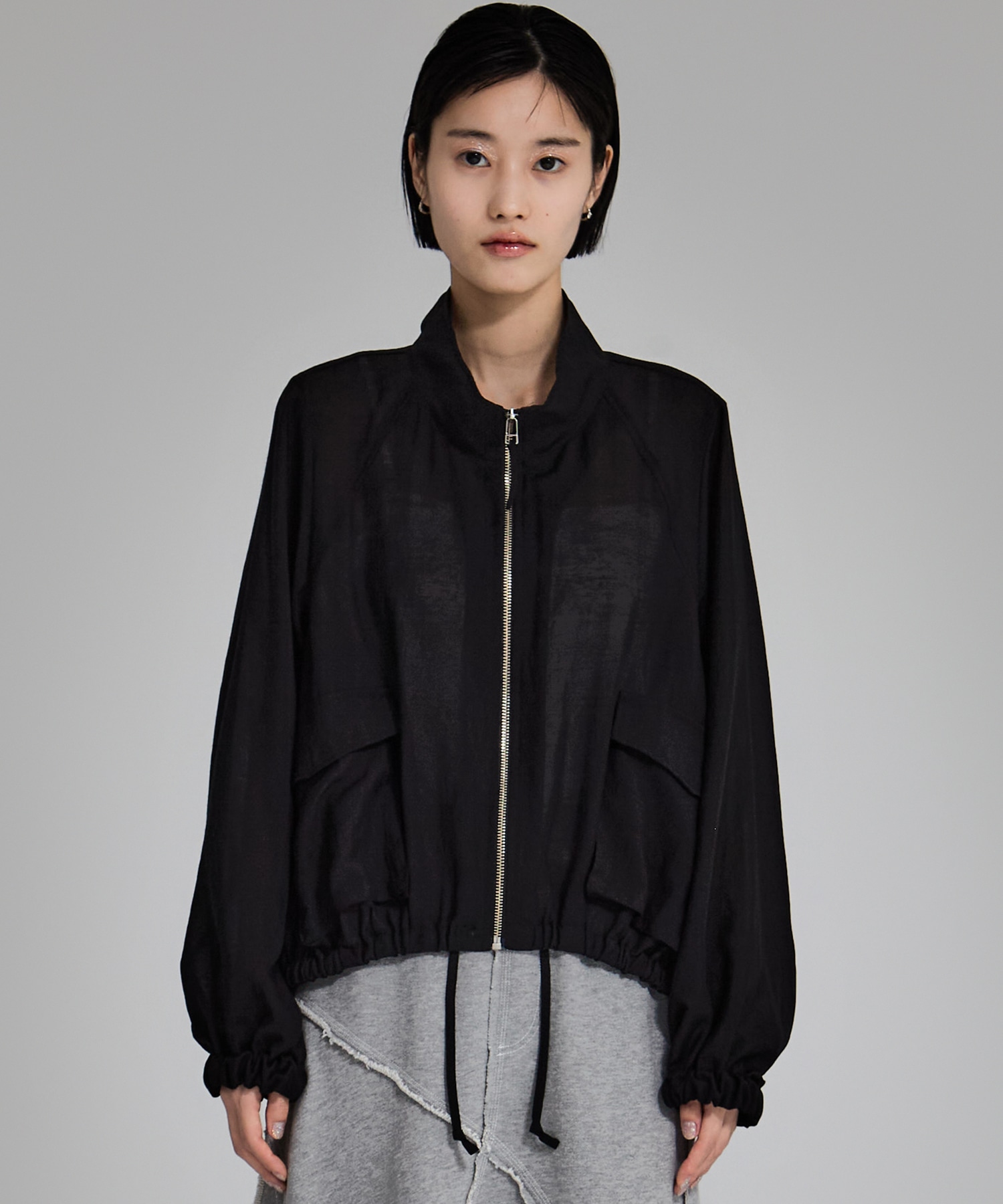 SHEER ZIP BLOUSON STUDIOUS