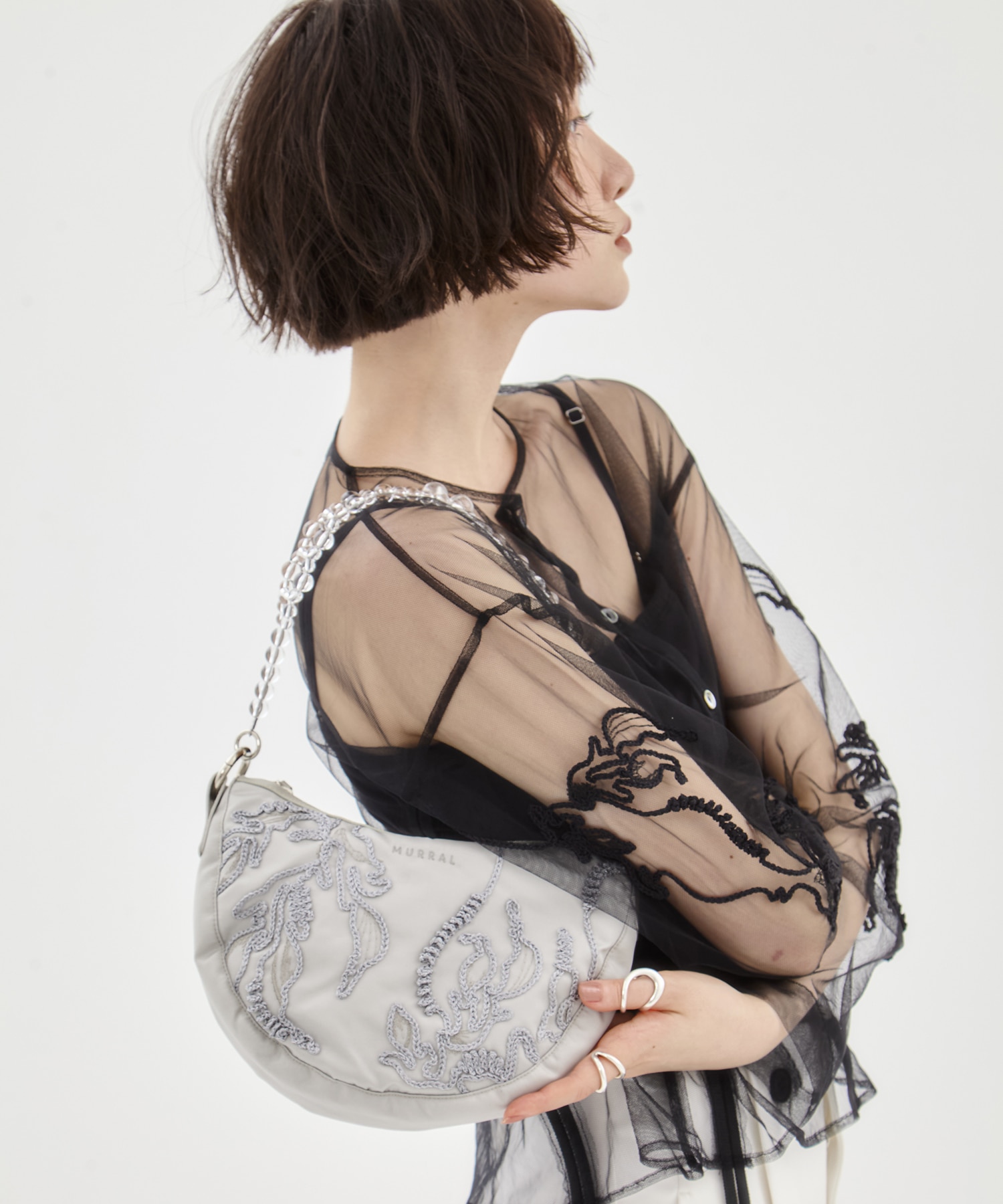Sea pea embroidered bag MURRAL