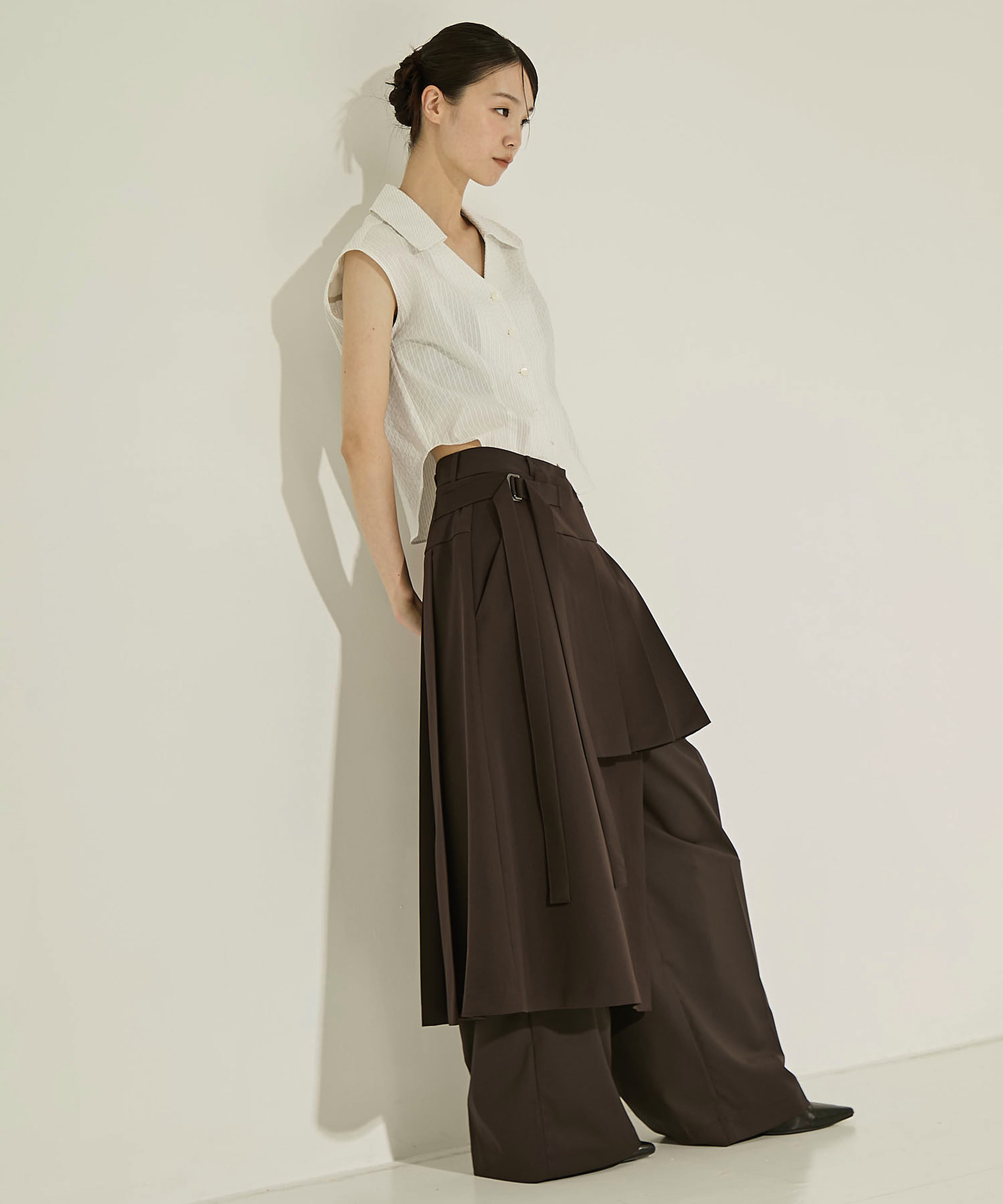 Seersucker Sleeveless Shirt STUDIOUS
