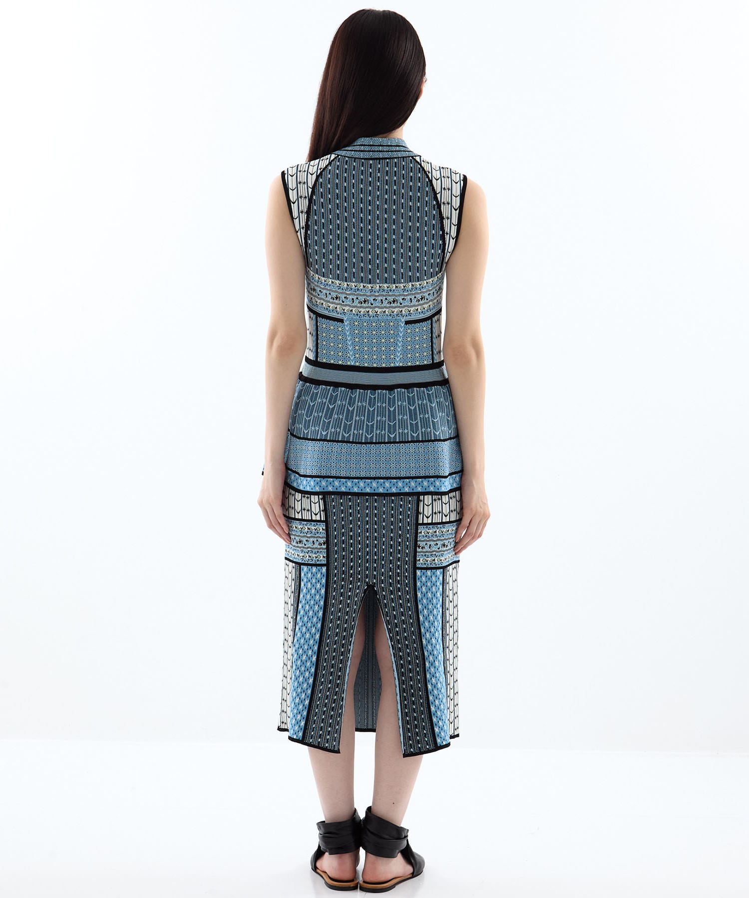 Geometric Pattern Knitted Dress Mame Kurogouchi
