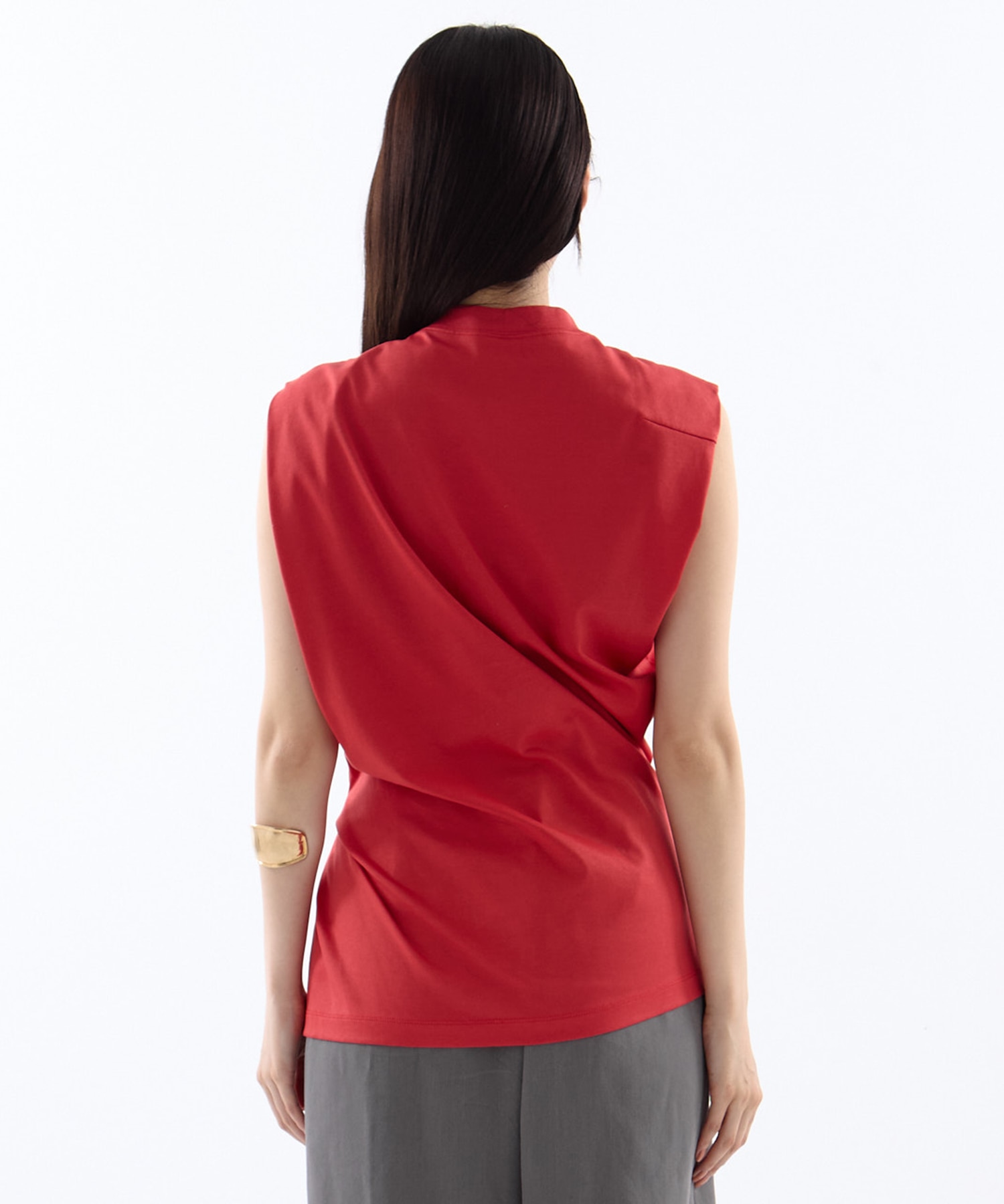 Cotton Jersey Asymmetric Sleeveless Top Mame Kurogouchi