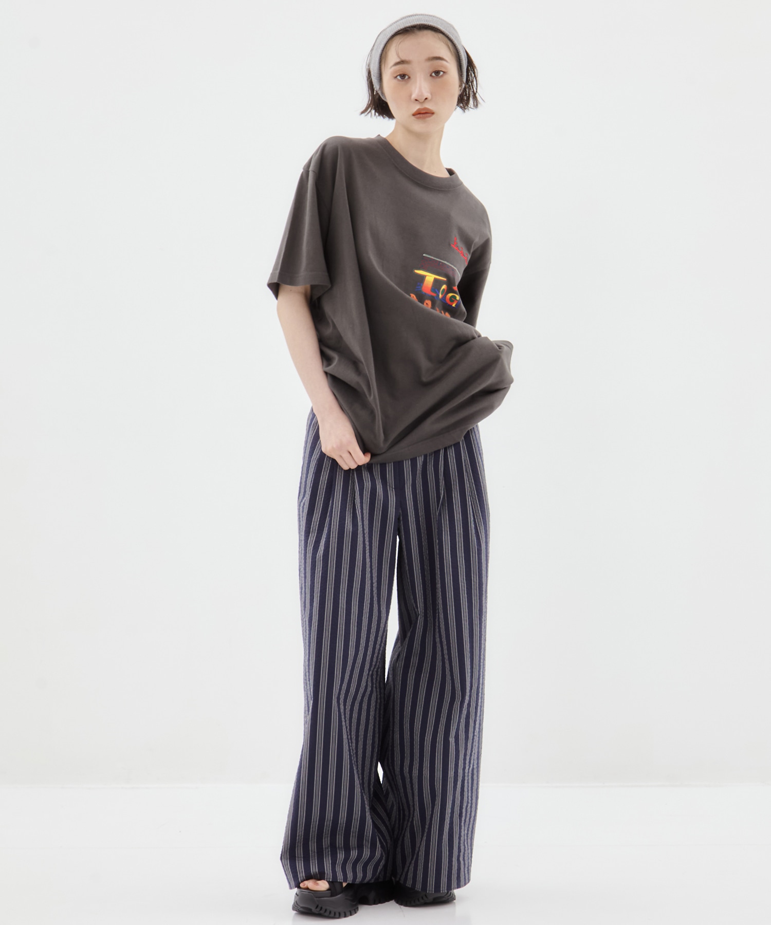 Seersucker Flare Pants STUDIOUS