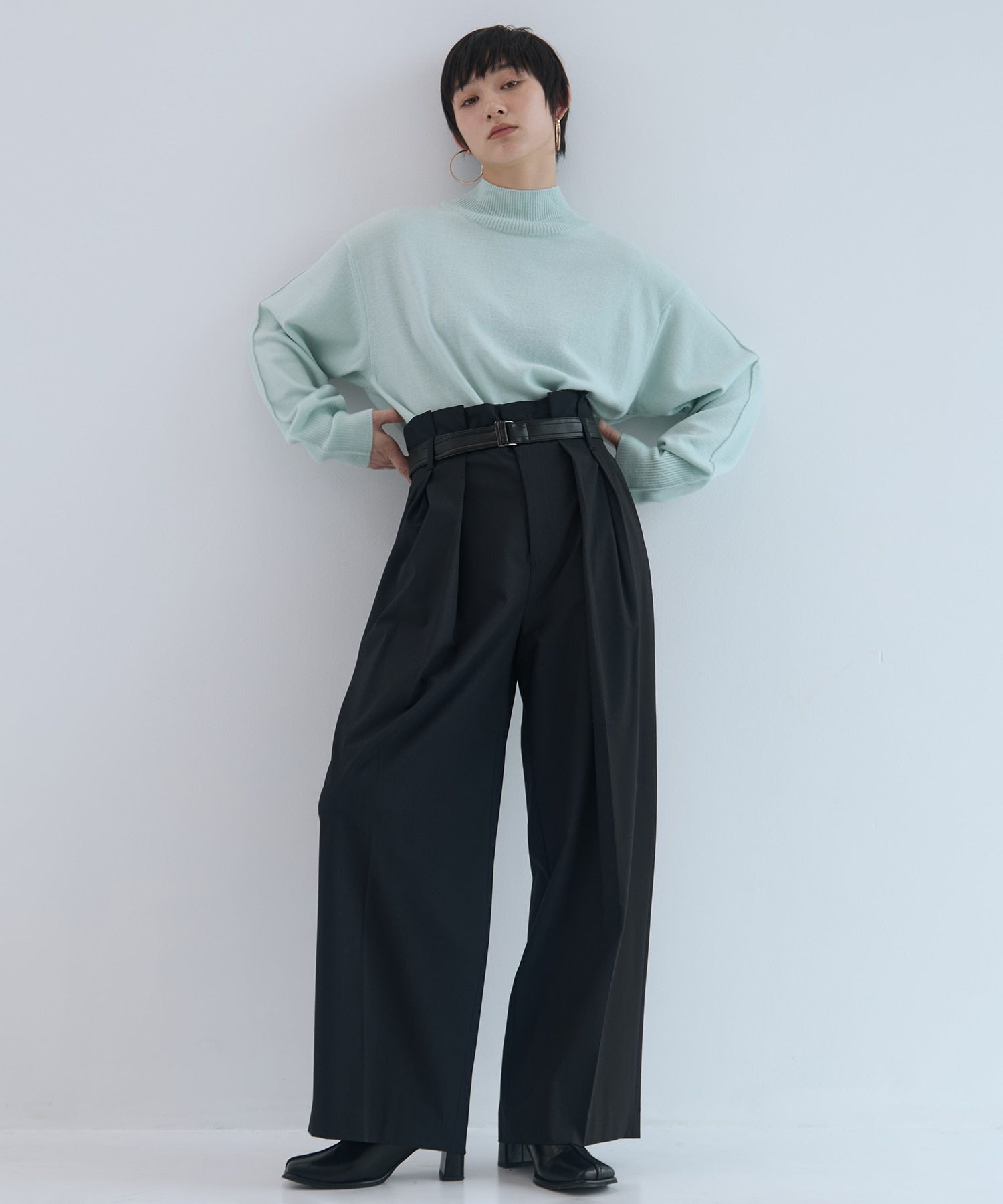 Belted High Waist Trousers STUDIOUS