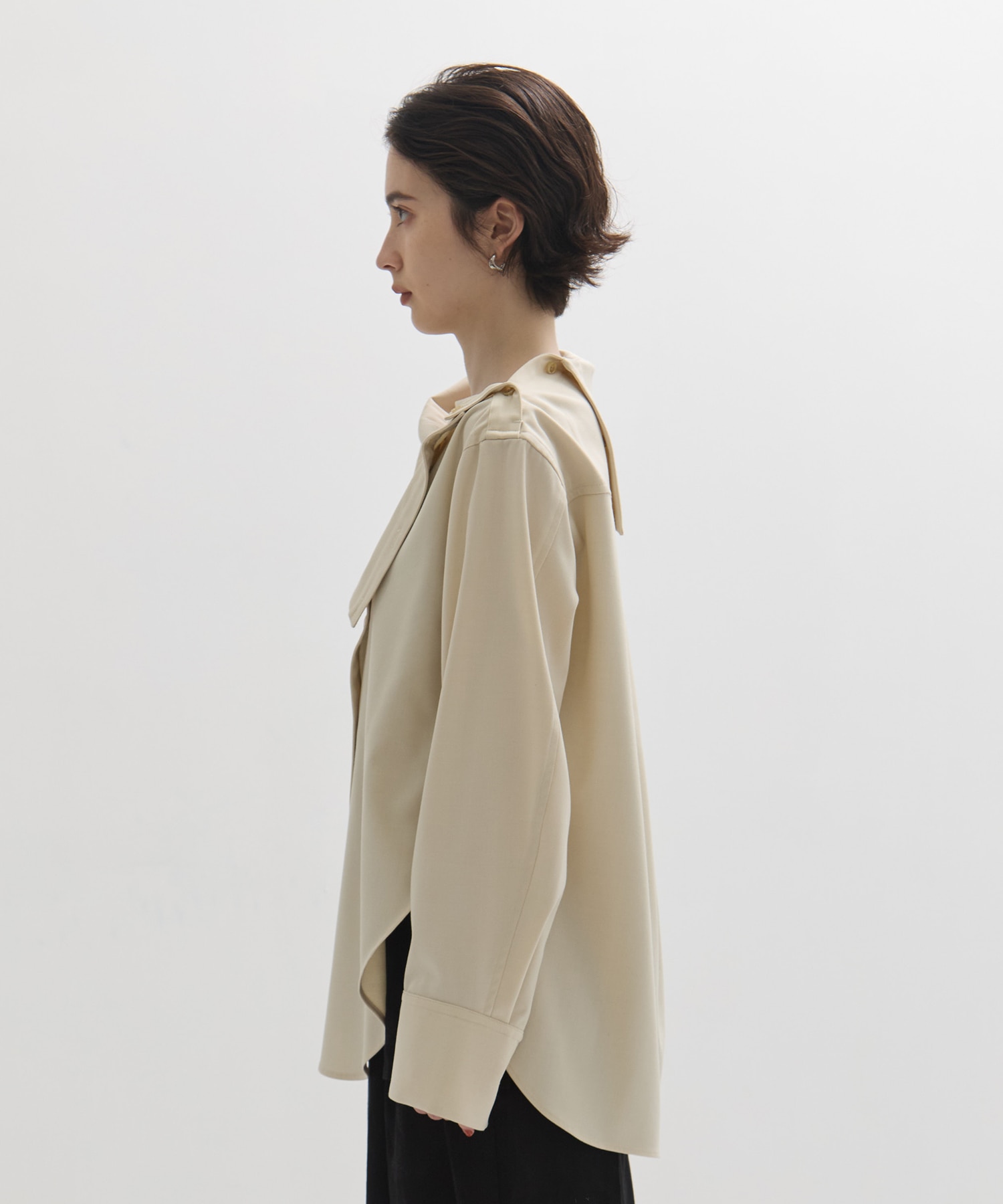 Viscose Wool Big Collar Shirt STUDIOUS