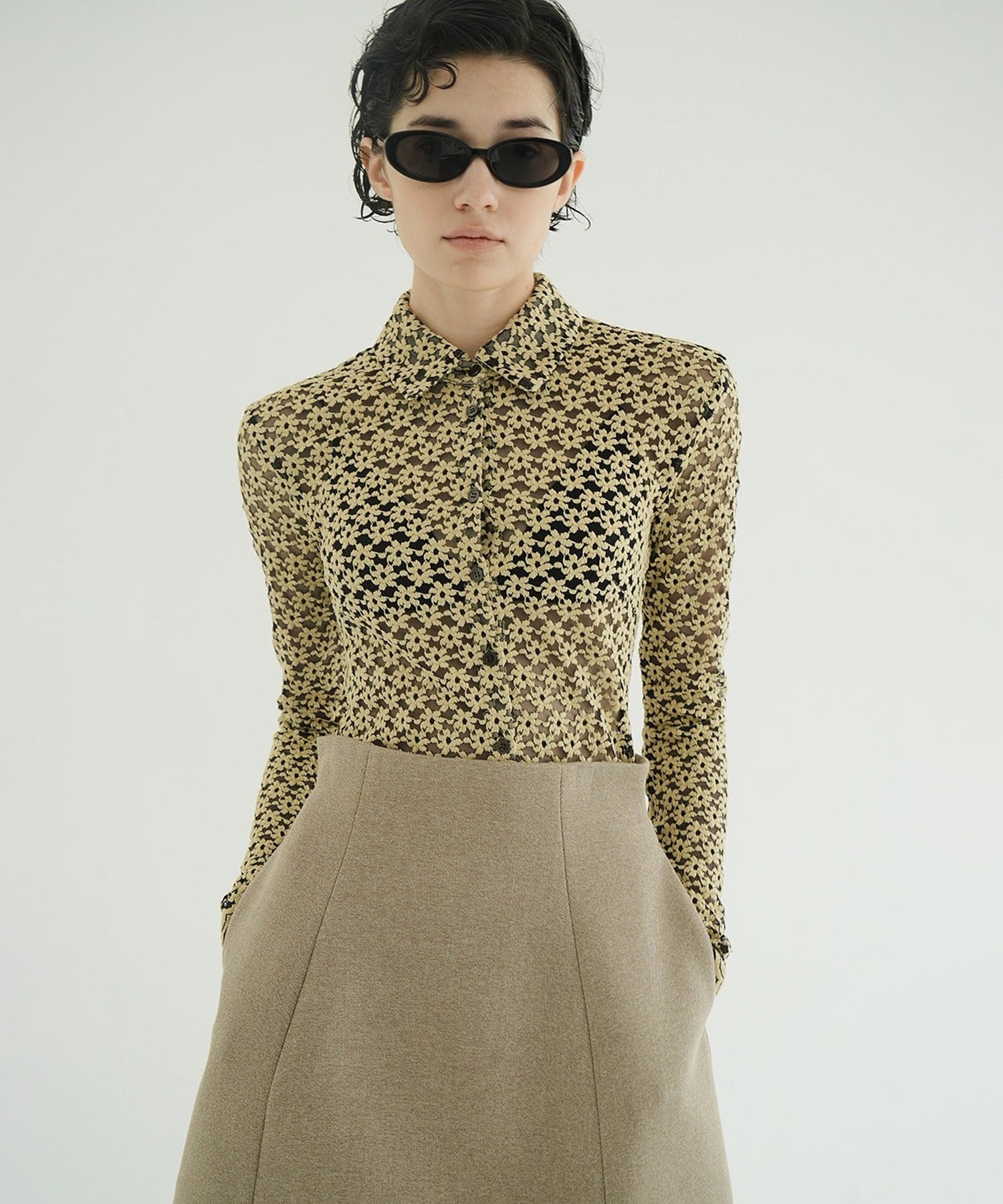 3D FLOWER LACE SHIRT CLANE