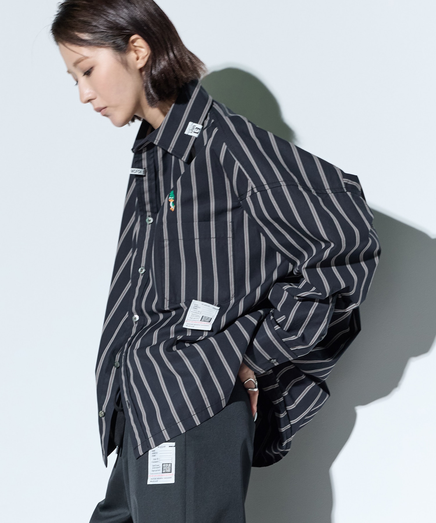 DUCK EMBROIDERY STRIPE SHIRTS Maison MIHARA YASUHIRO