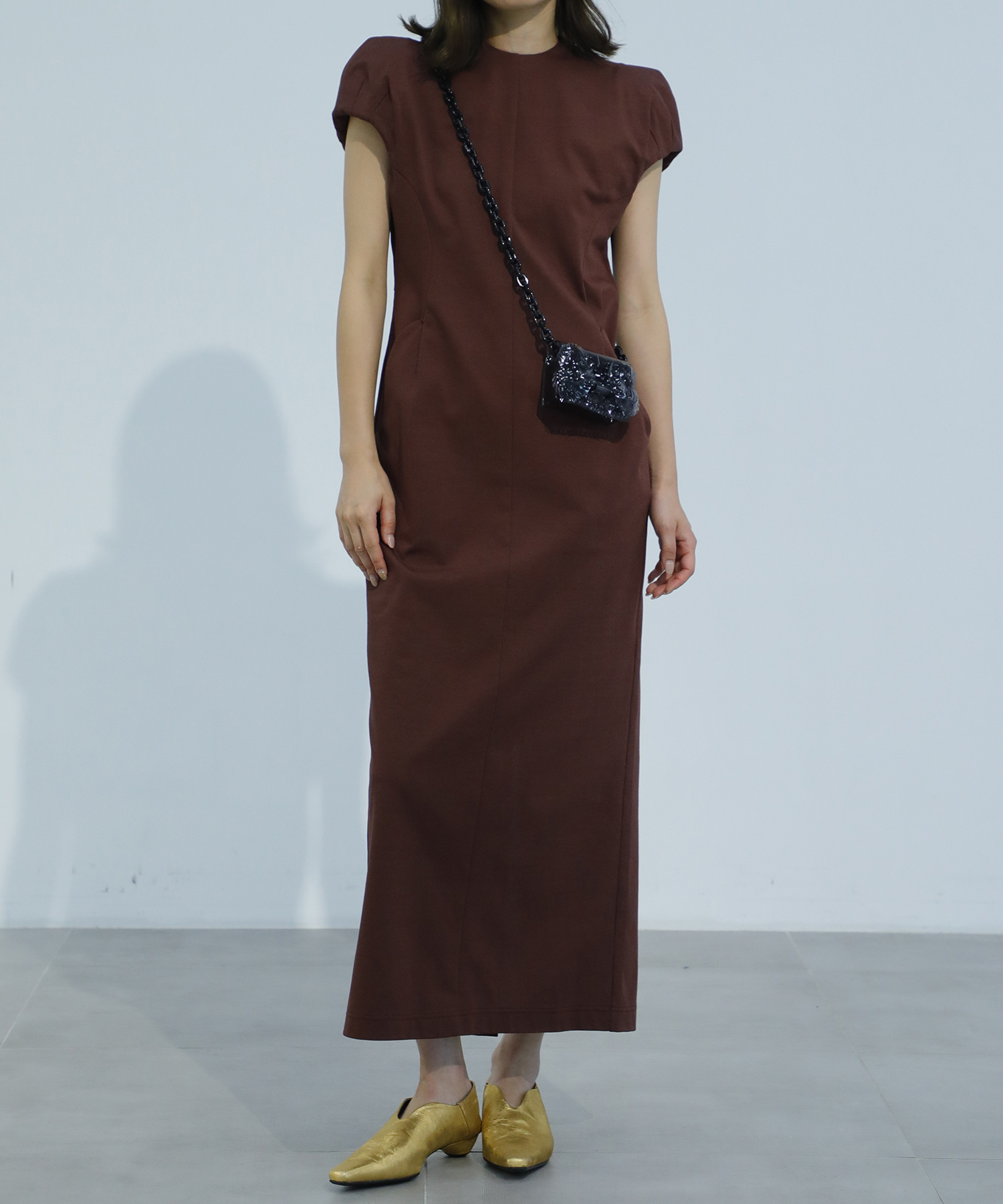 Cotton Jersey Puff Sleeve Dress Mame Kurogouchi