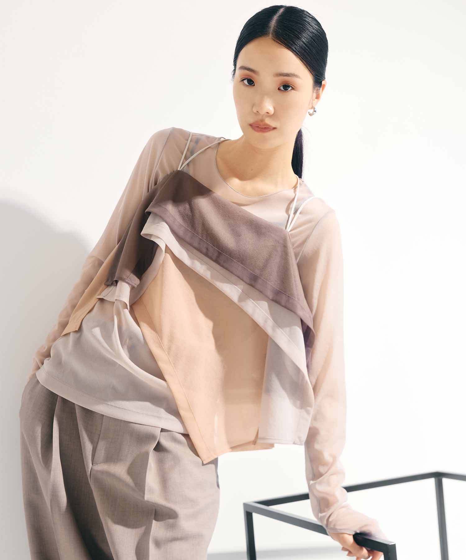 3way Camisole & Sheer Long T STUDIOUS