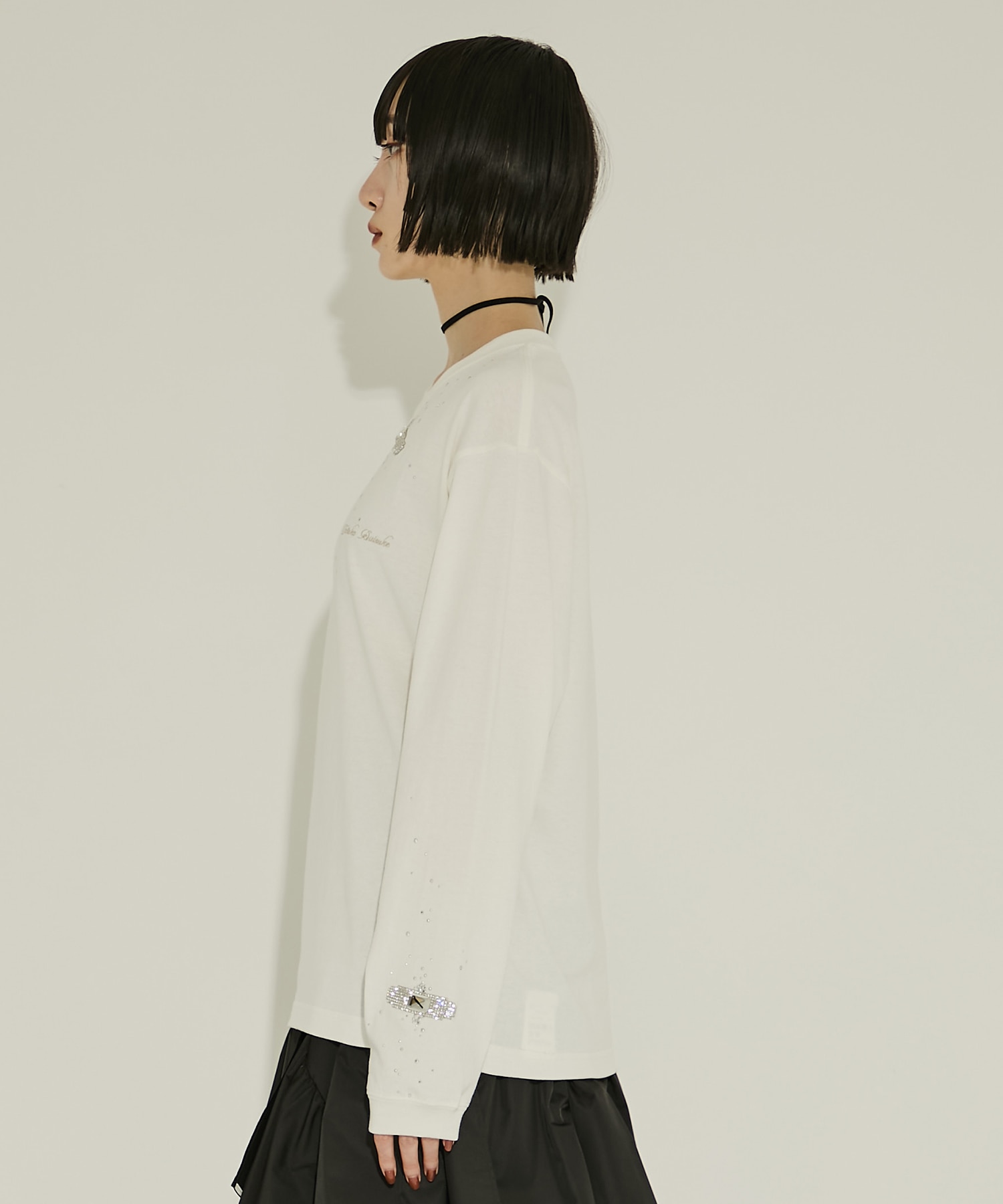 Bijou Aid long sleeve T-shirt White(2 WHITE): tanakadaisuke