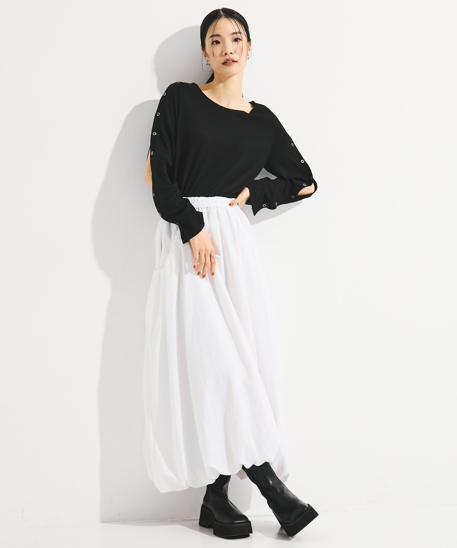 SHOULDER SNAP LONG SLEEVE TEE STUDIOUS