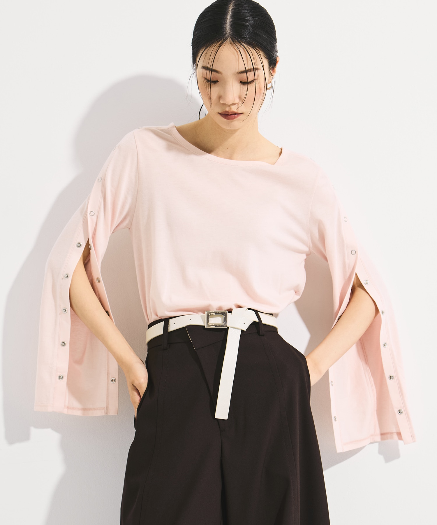 SHOULDER SNAP LONG SLEEVE TEE STUDIOUS