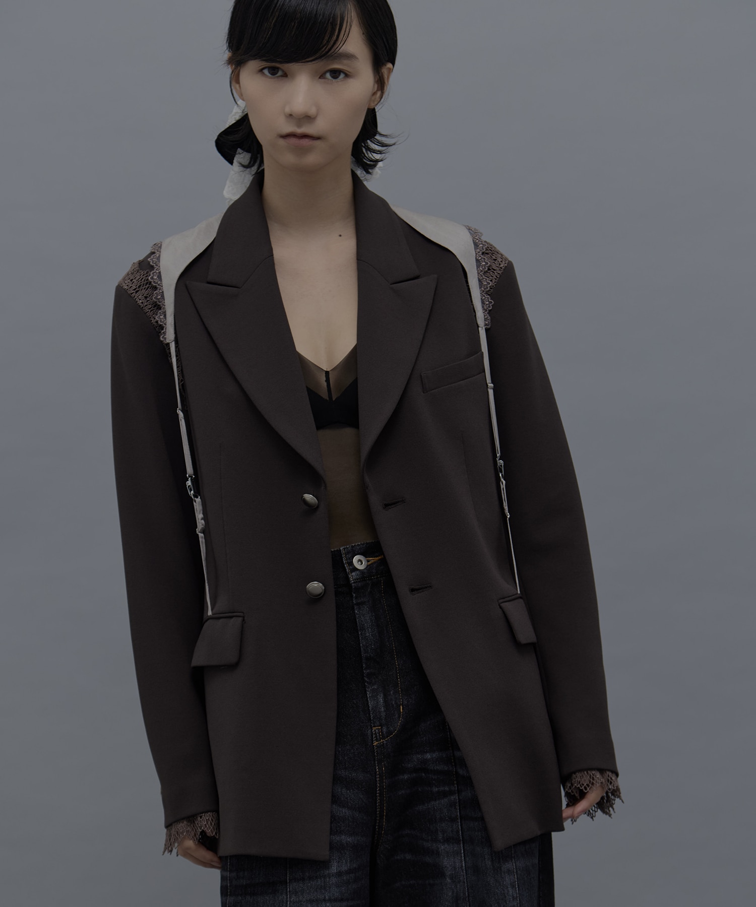 garter collar peaked lapel jacket tanakadaisuke