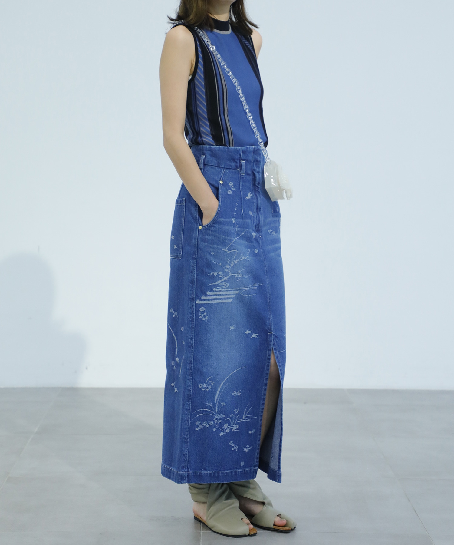 Geometric Pattern Knitted Sleeveless Top Mame Kurogouchi