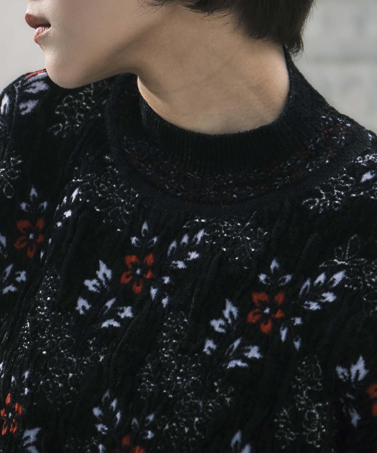 Floral Motif Chenille Knited Top(1 BLACK): Mame Kurogouchi: WOMENS