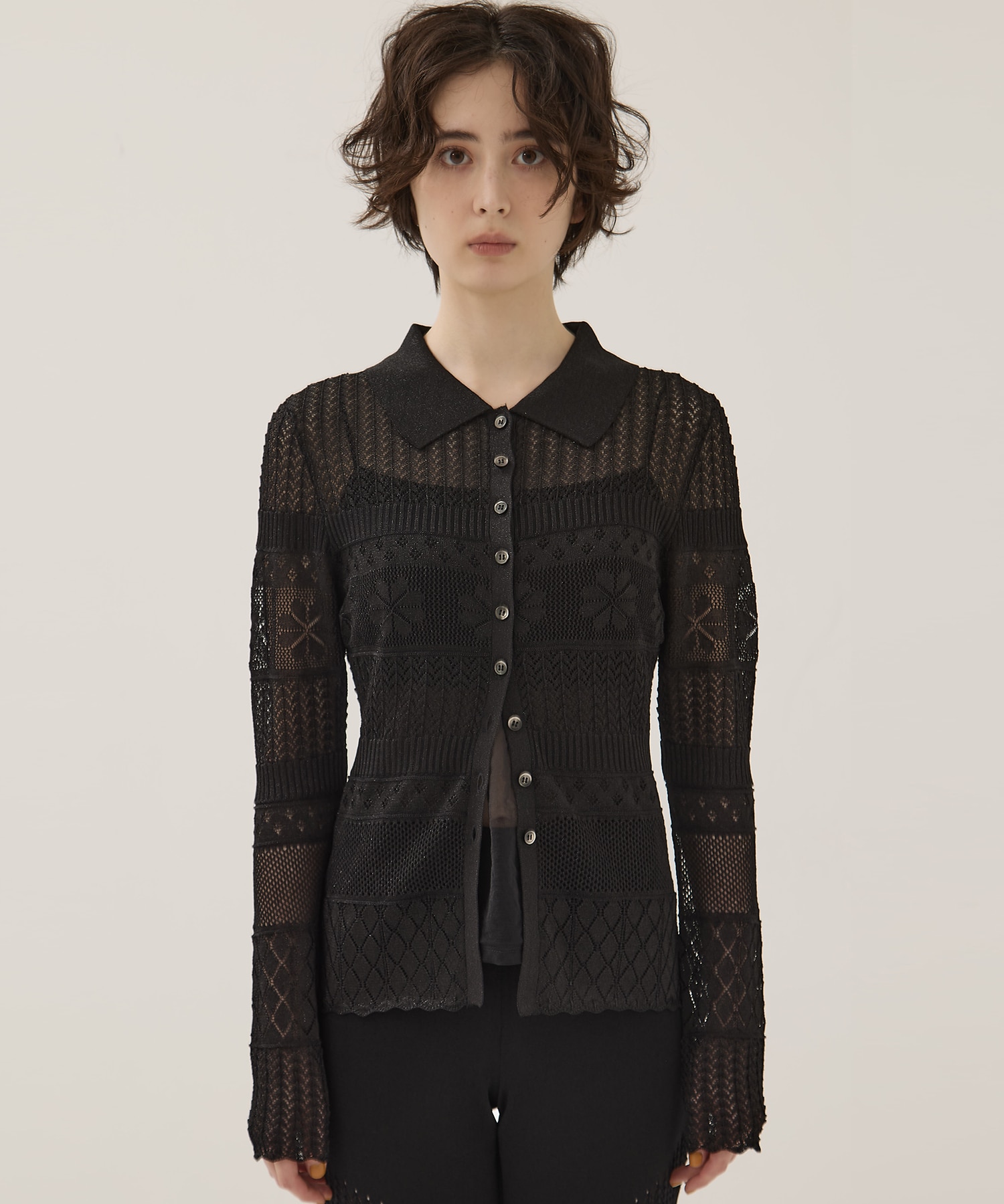 Flower Lace Knit Top EMILY ODA