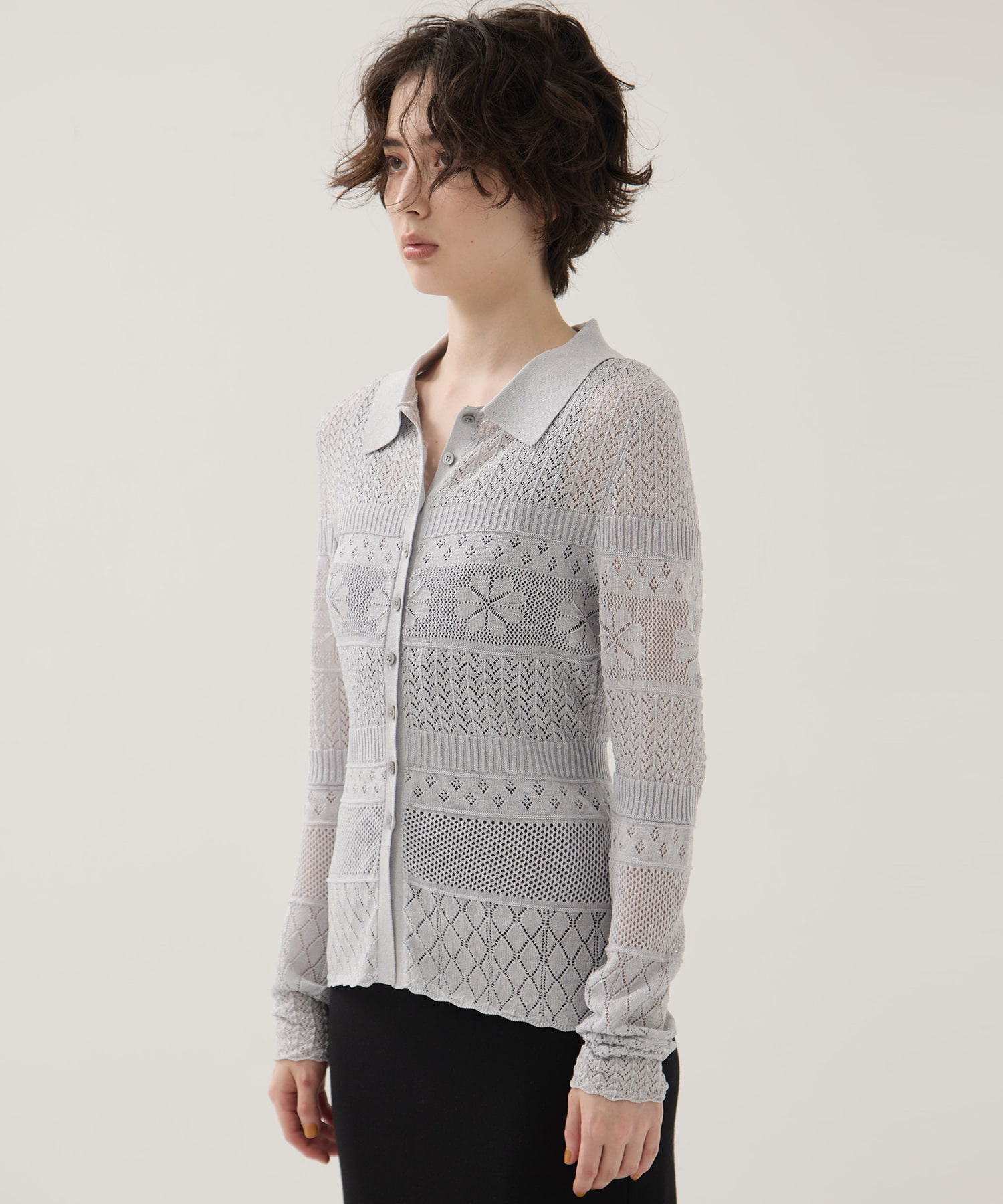 Flower Lace Knit Top EMILY ODA