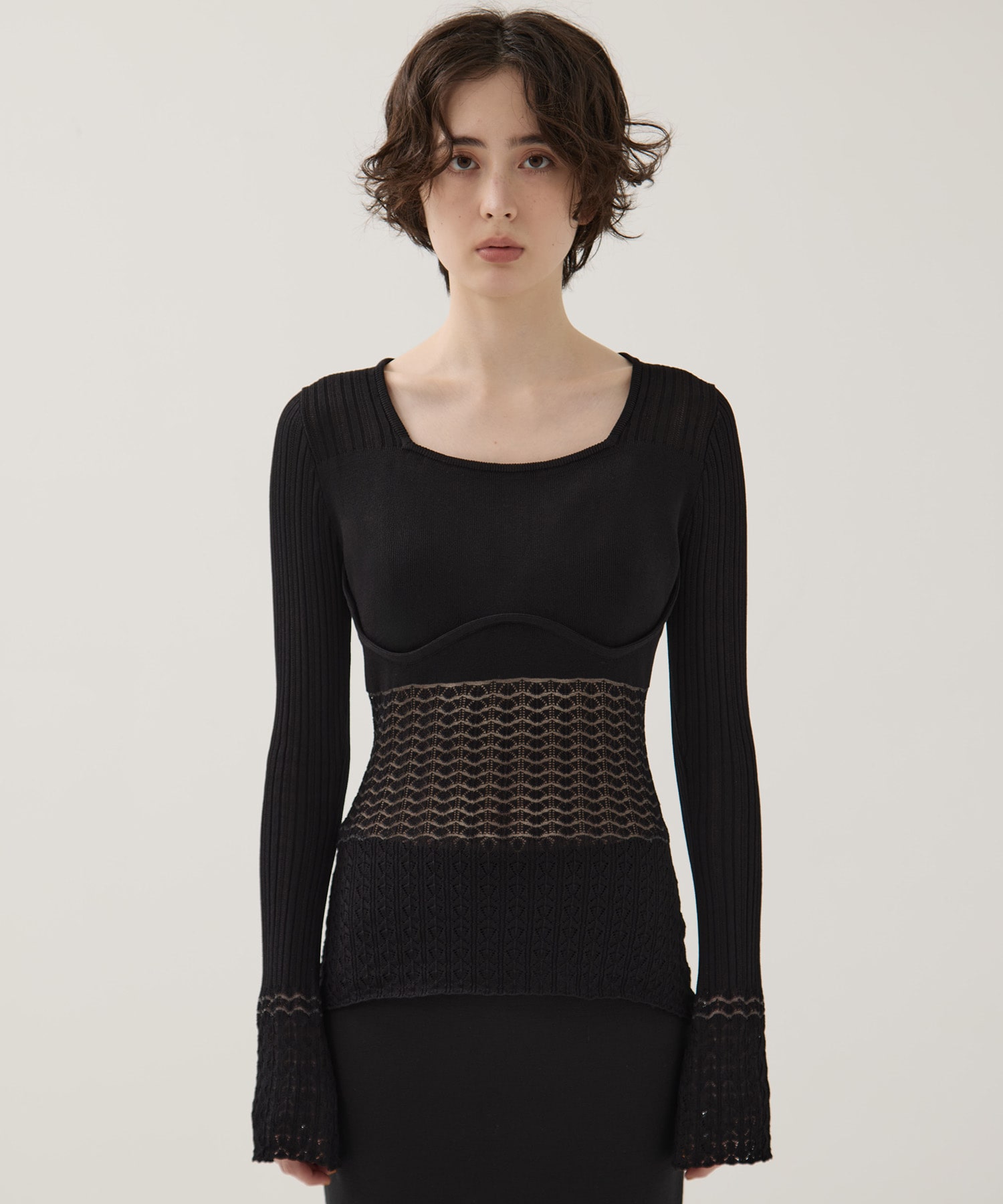 別注Square Neck Ripple Knit EMILY ODA