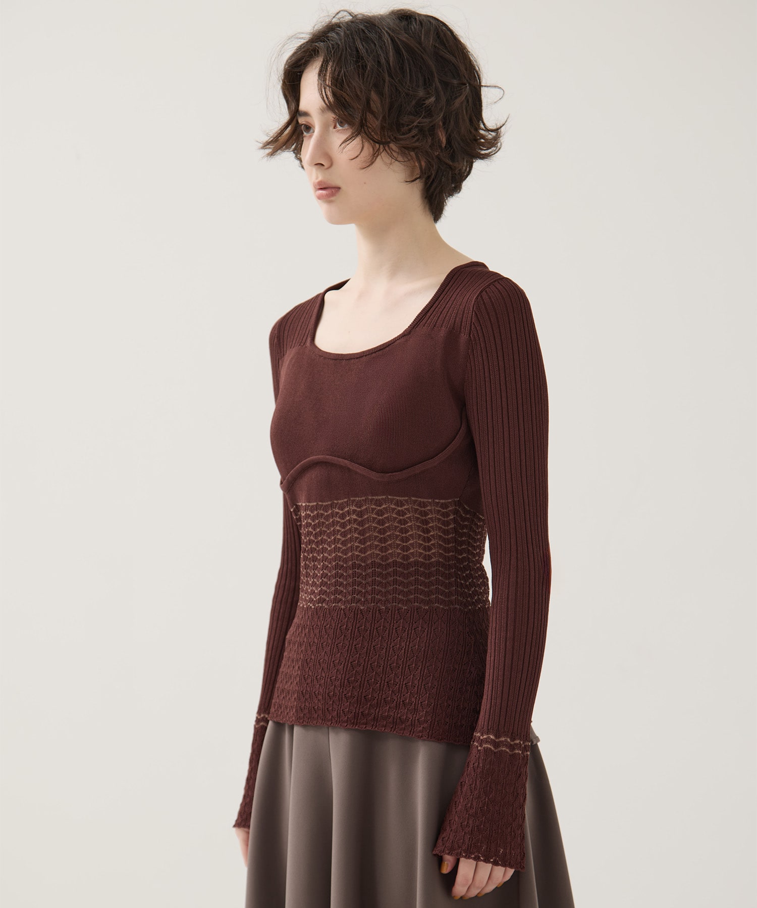 別注Square Neck Ripple Knit EMILY ODA