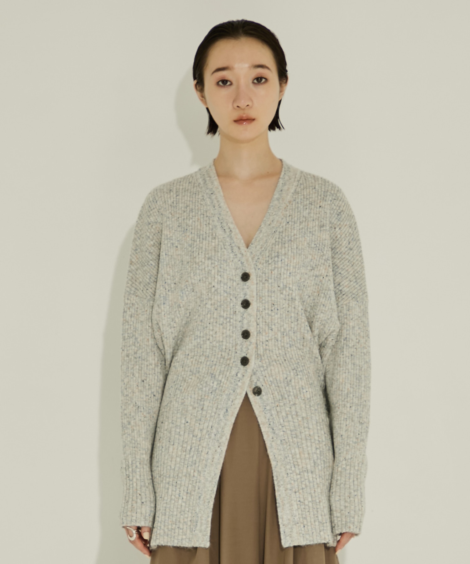 Greer melange knit cardigan AKIRANAKA