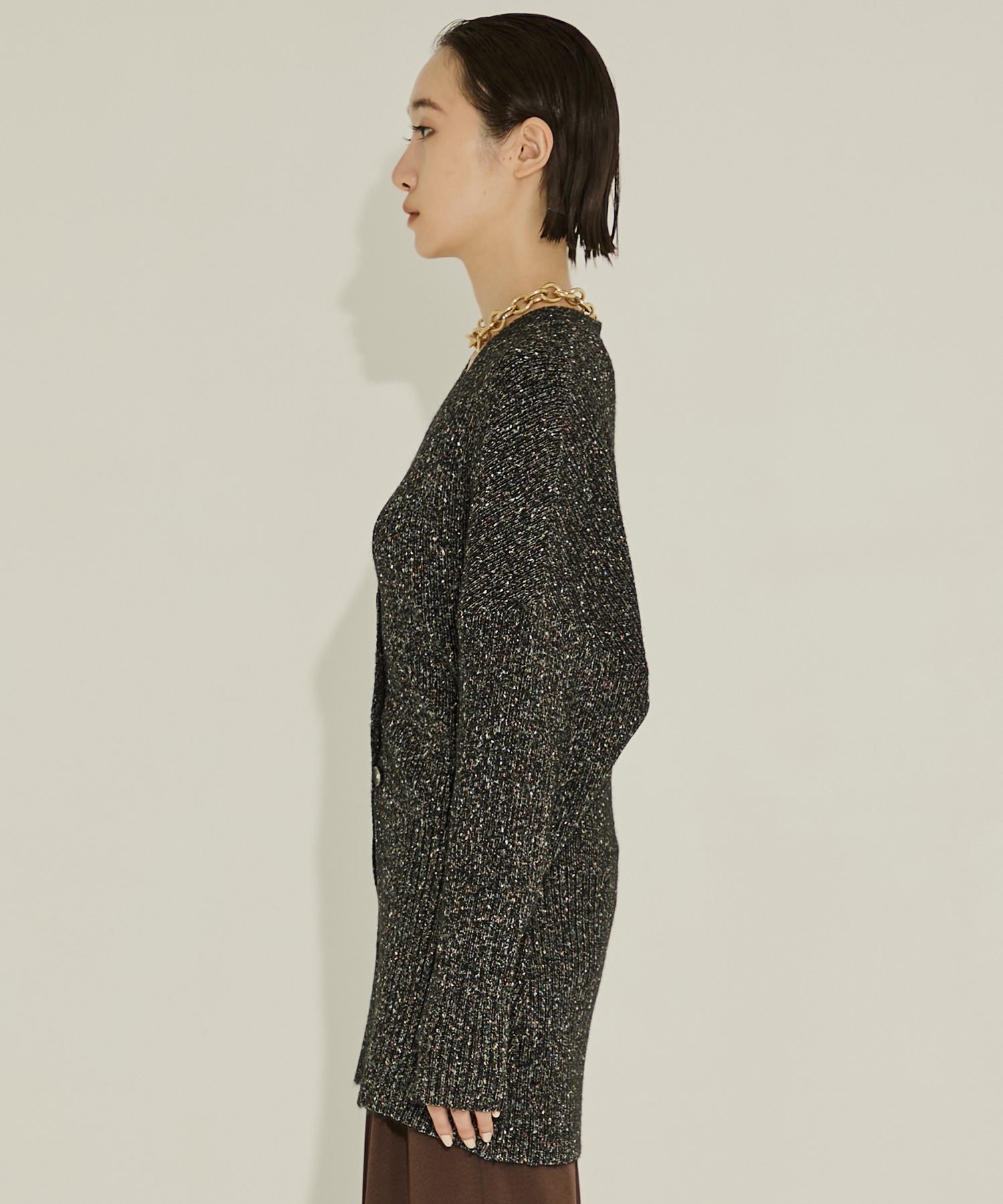 Greer melange knit cardigan AKIRANAKA