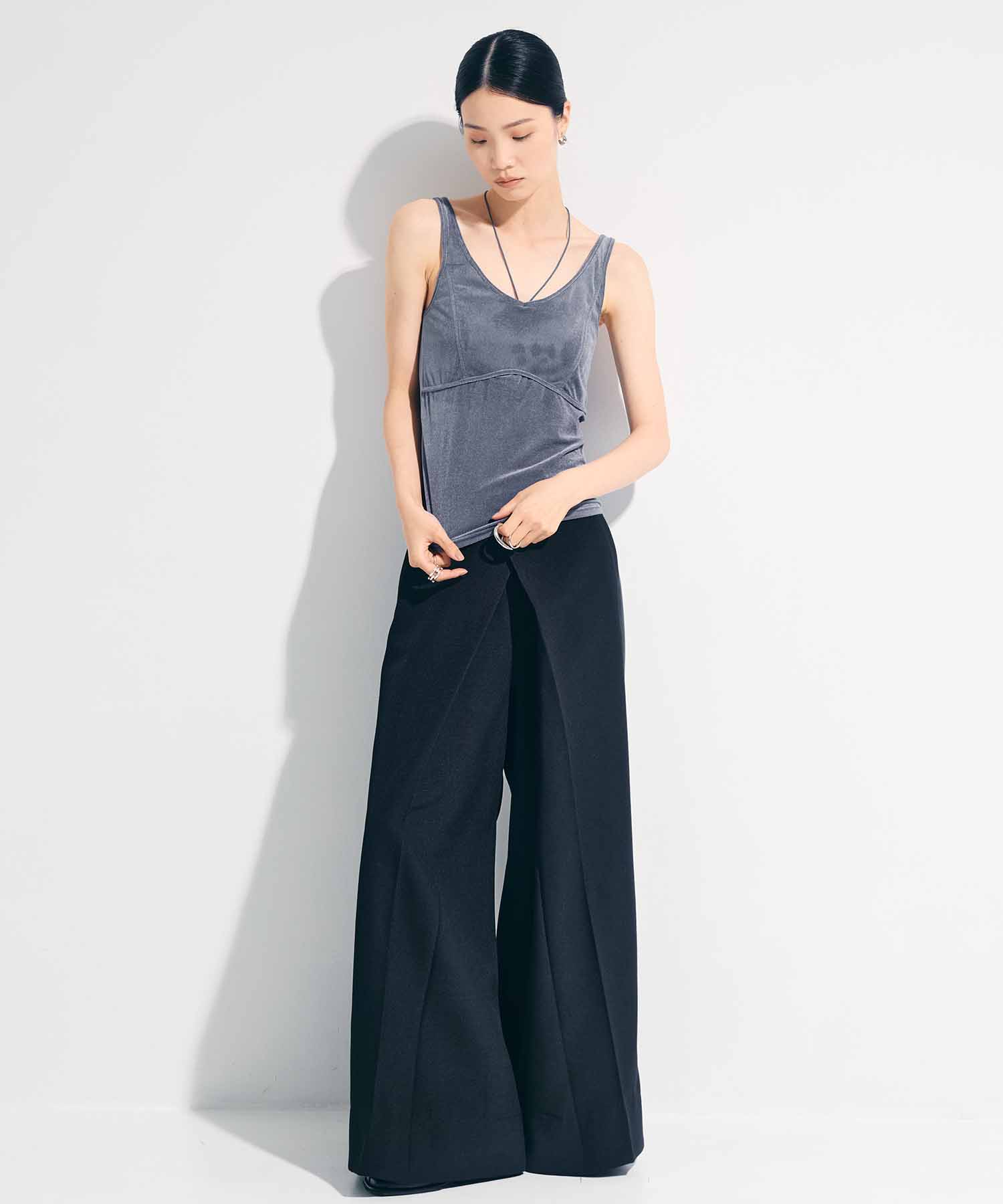Side Leather Flare Trousers STUDIOUS