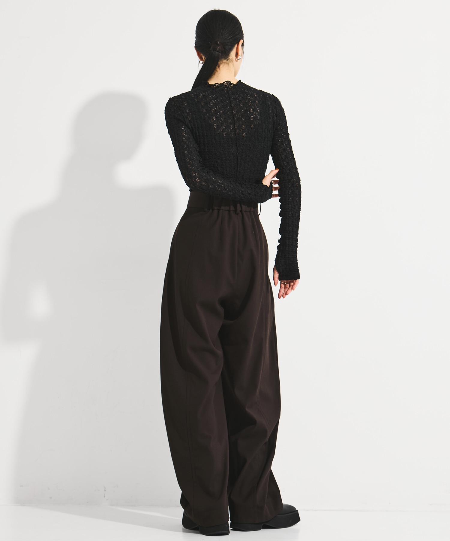 Wool Barrel Leg Trousers STUDIOUS