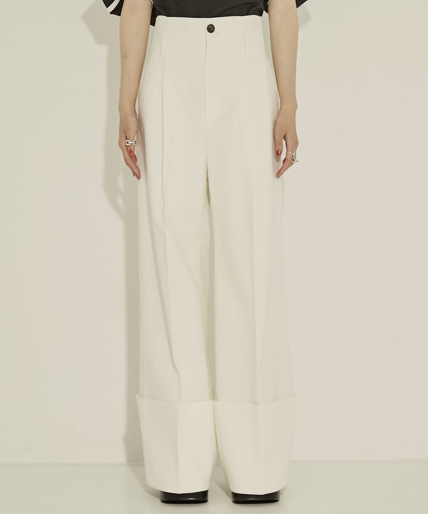 Wide Double Hem Trousers STUDIOUS