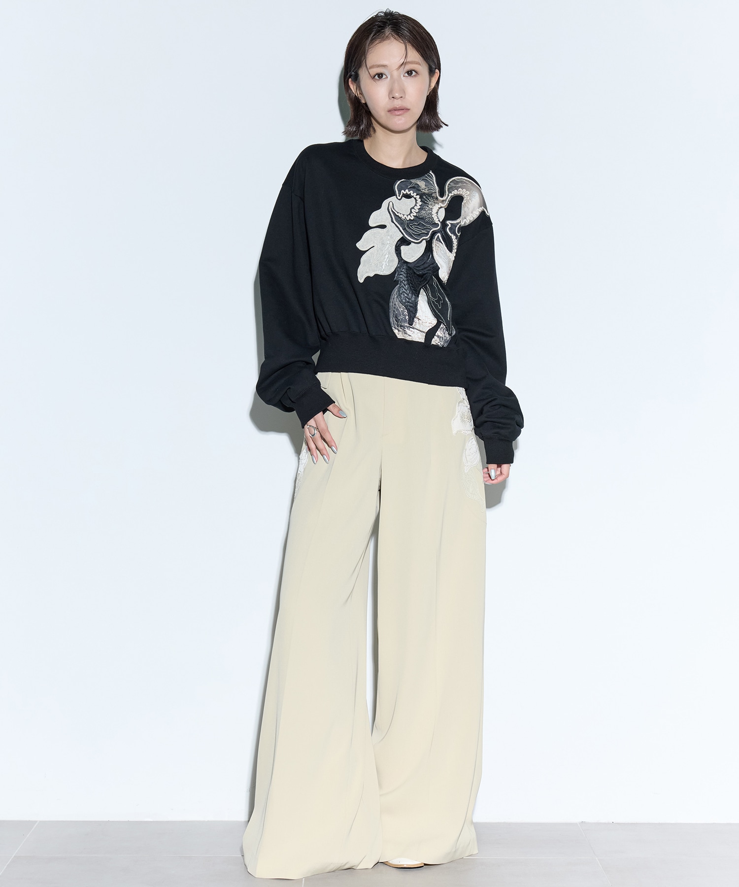 Patchwork embroidered slacks MURRAL