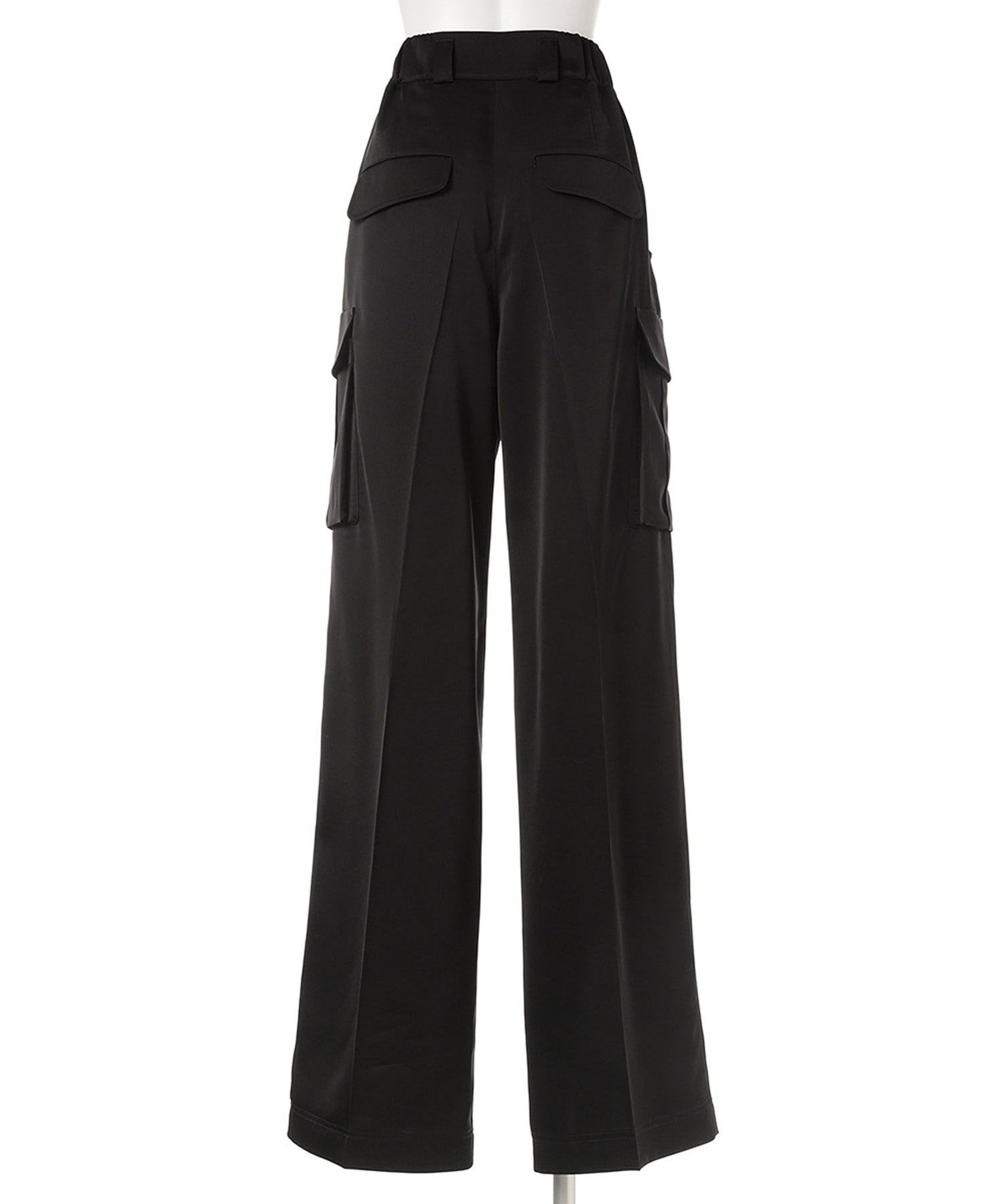 Triacetate Satin High Waisted Cargo Trousers Mame Kurogouchi