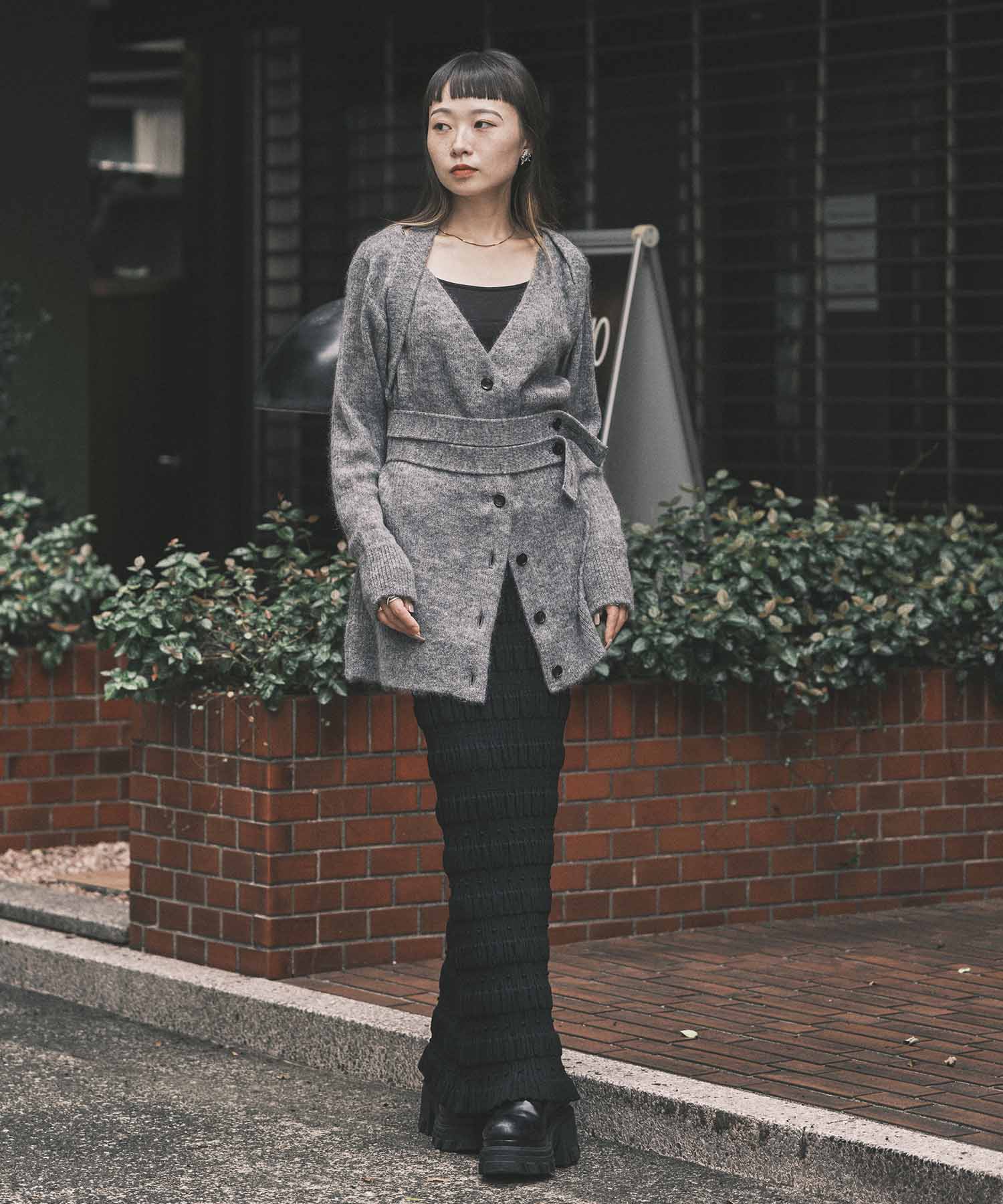 Stripe knit maxi skirt FETICO