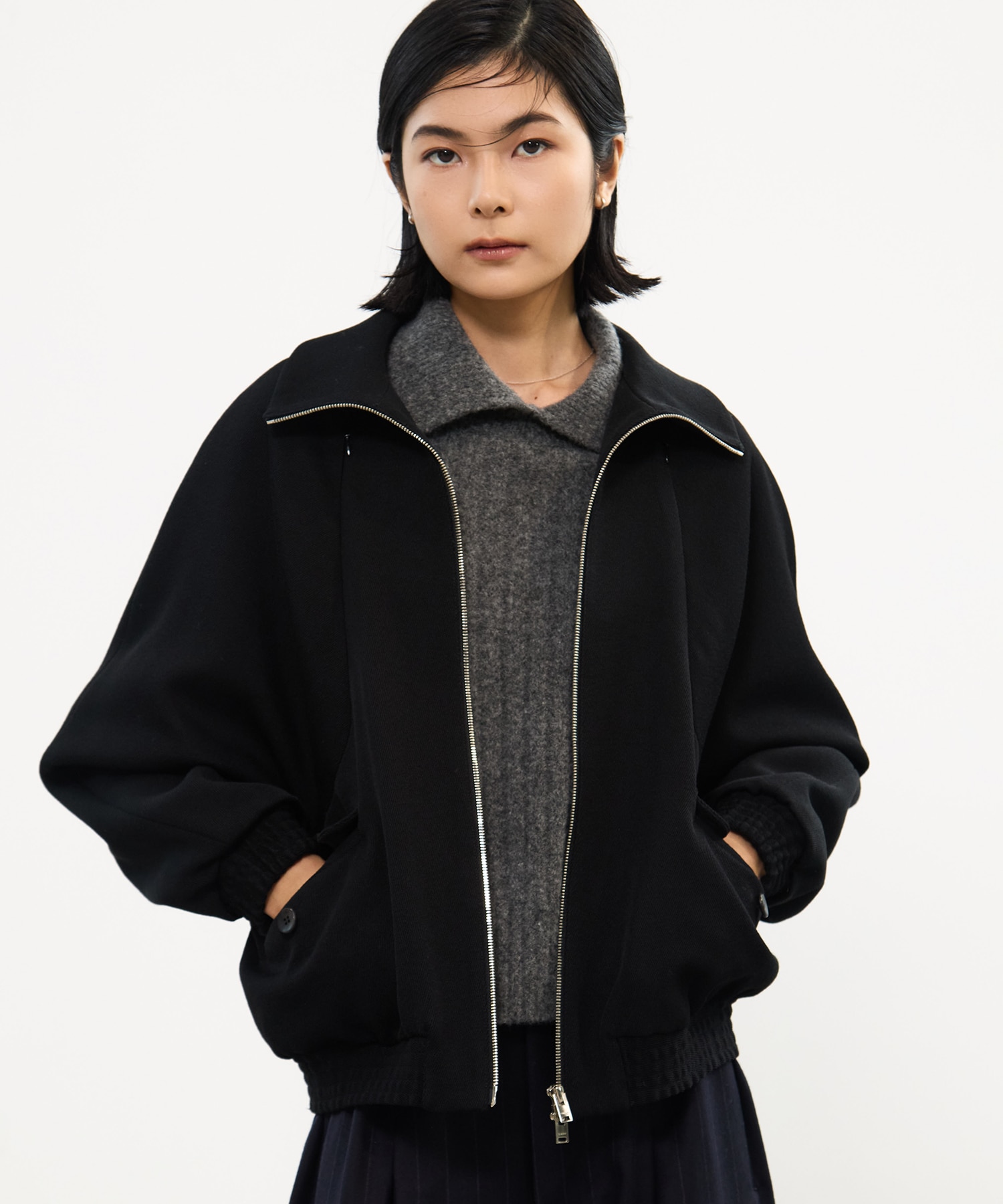 CAVARLY TWILL ZIP BLOUSON CINOH