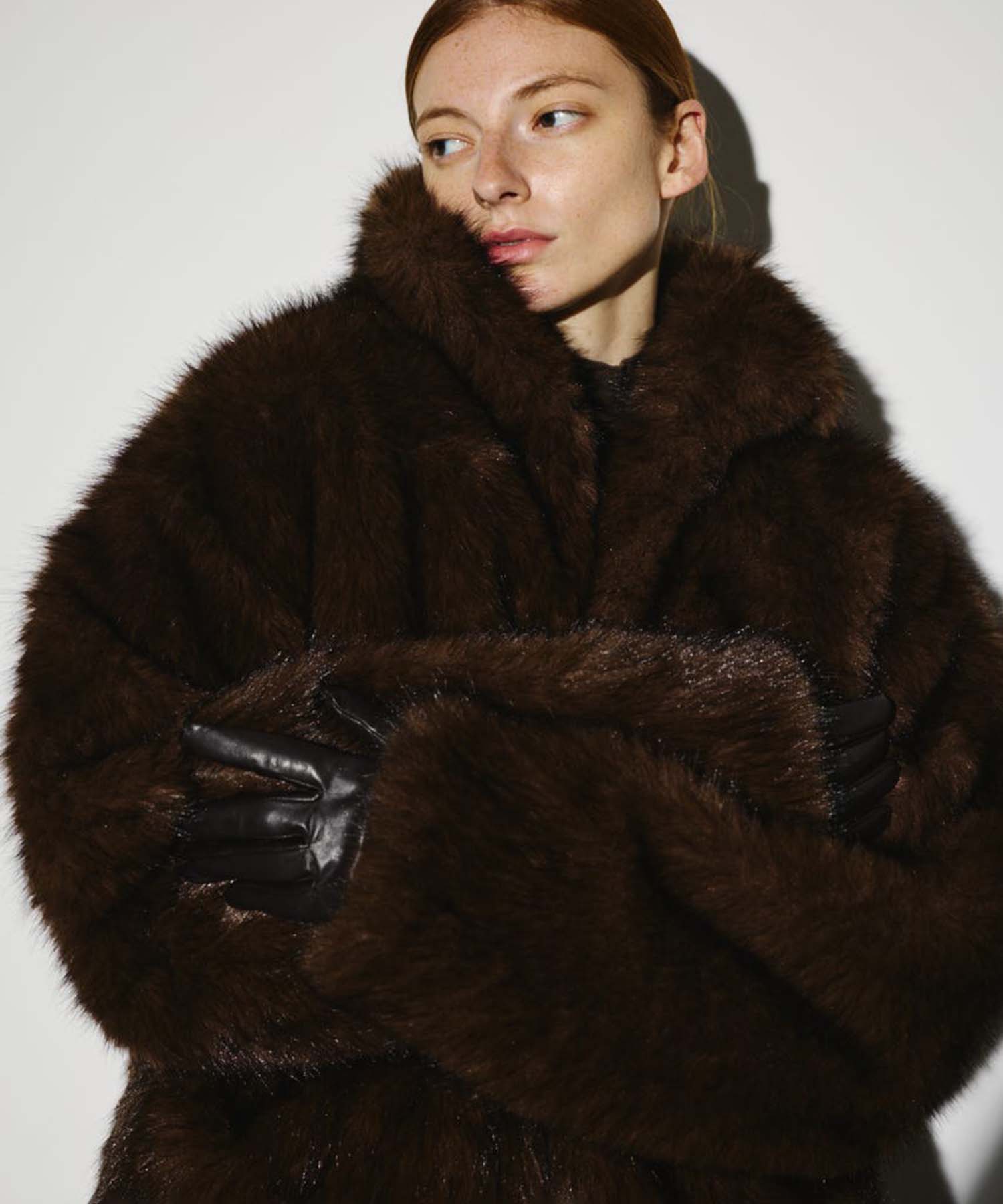 High collar faux fur jacket RIM.ARK