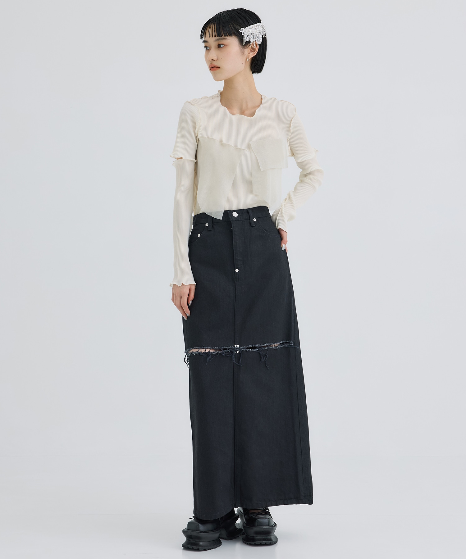 Snow bijou barrette left(FREE WHITE): tanakadaisuke: WOMENS
