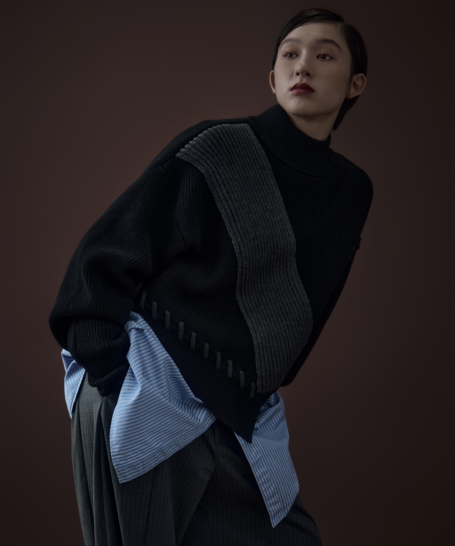 別注Asymmetrical Stitch Rib knit UN3D.