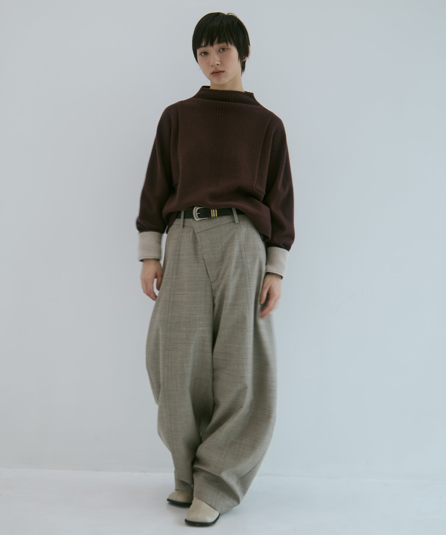 別注 CASHMERE BOAT NECK KNIT WRAPINKNOT