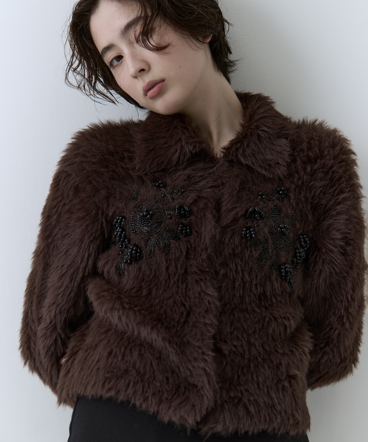 別注 シャギービジューカーディガン FETICO