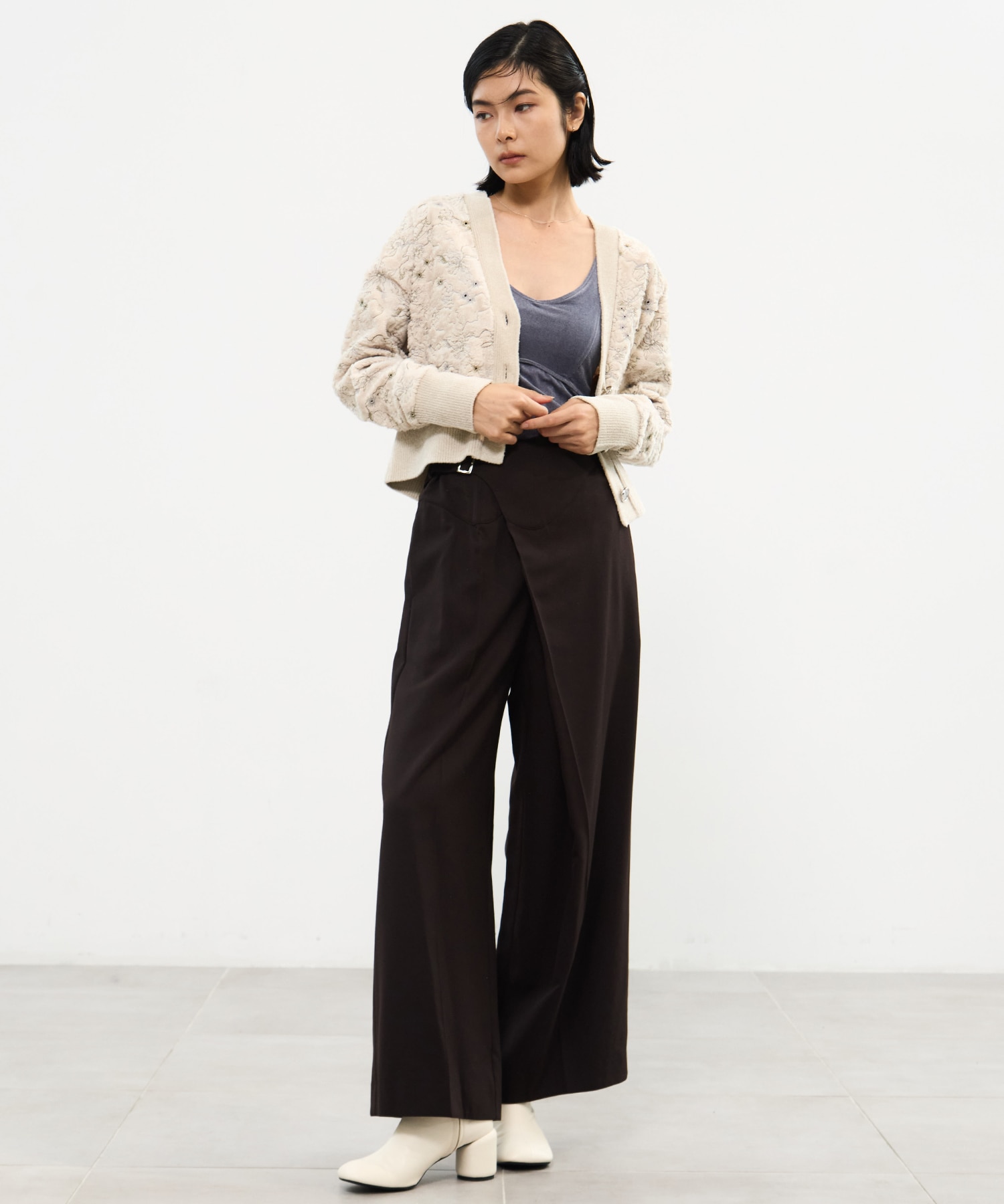 Camouflage embroidered knit cardigan MURRAL