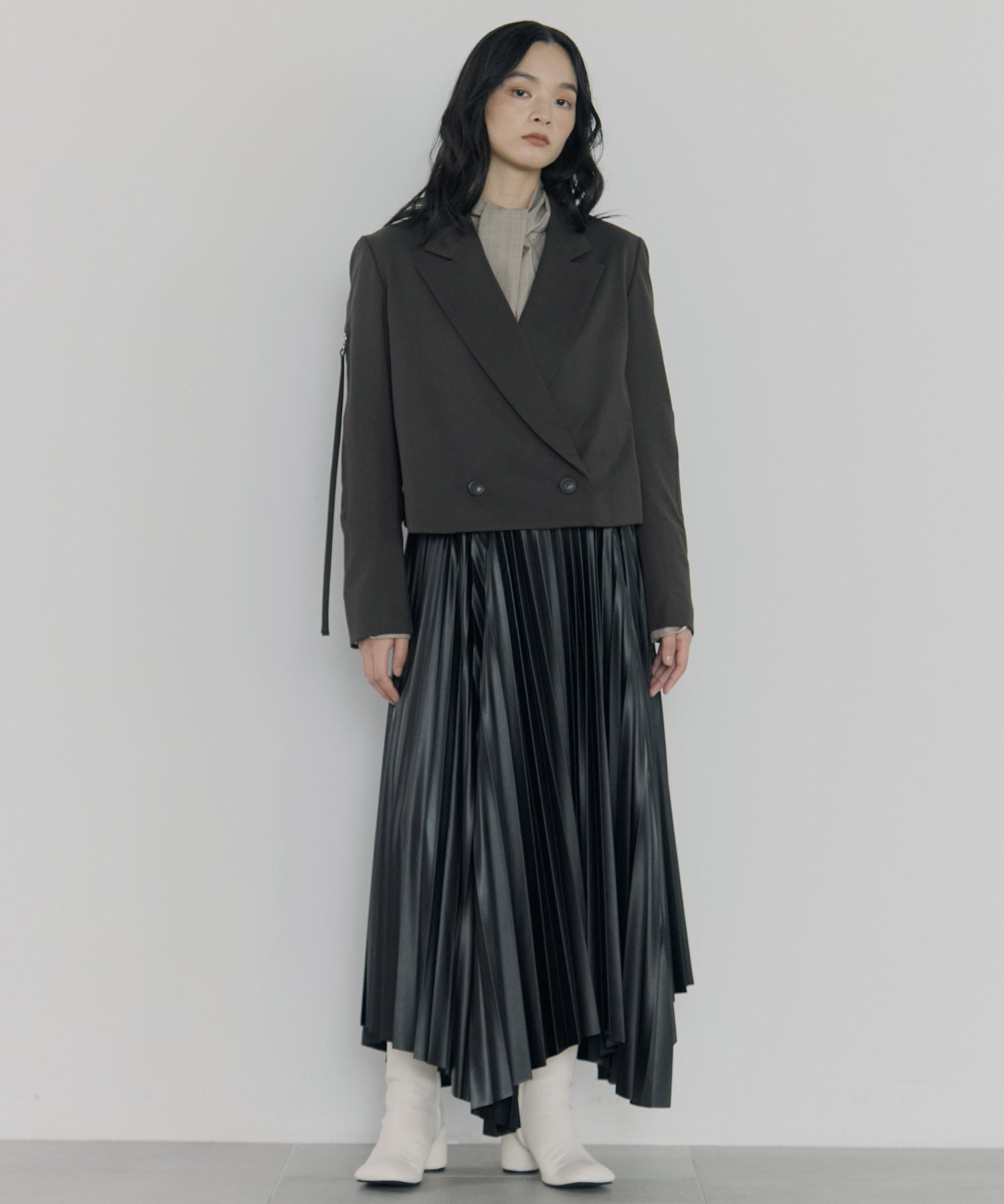 Faux Leather Pleated SK STUDIOUS