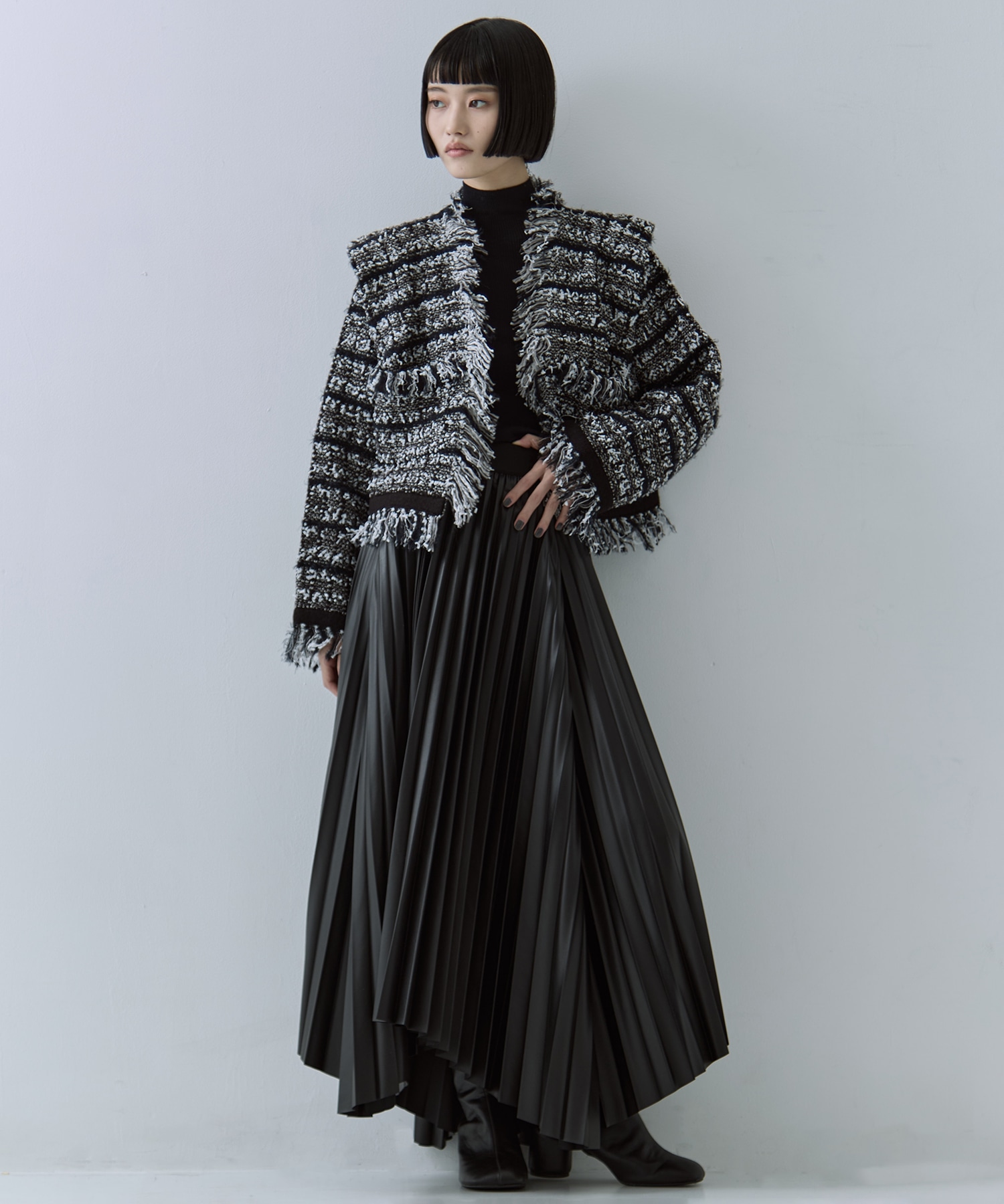 Faux Leather Pleated SK STUDIOUS