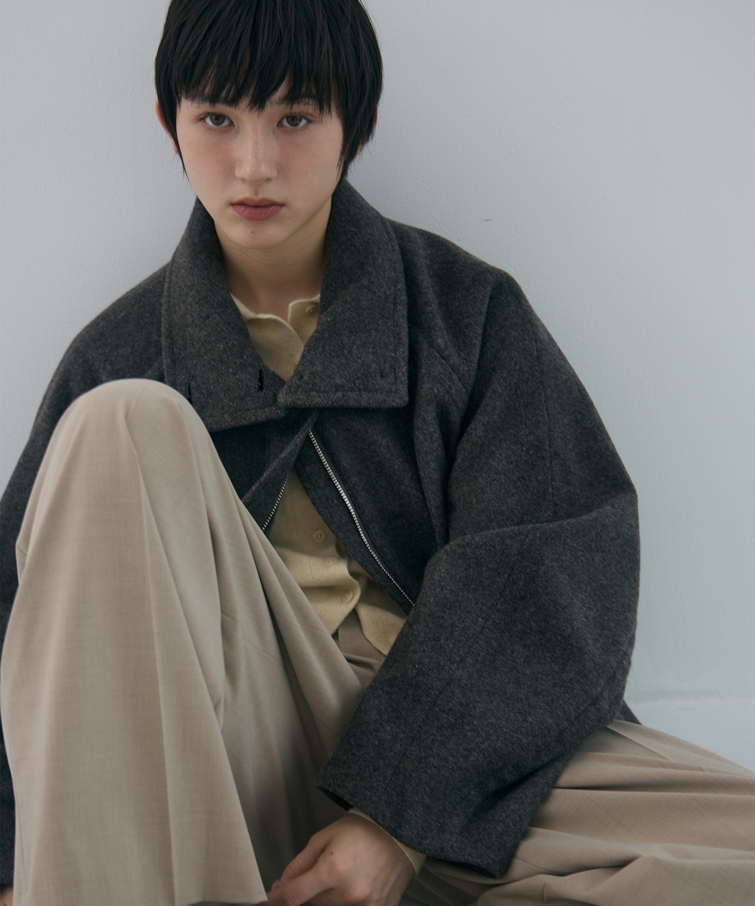 Stand Collar Wool Blouson STUDIOUS
