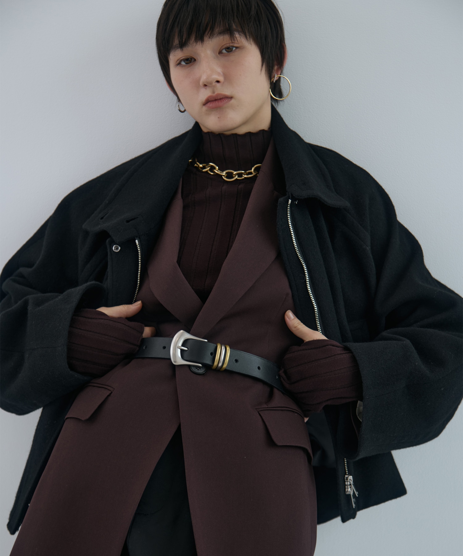 Stand Collar Wool Blouson STUDIOUS