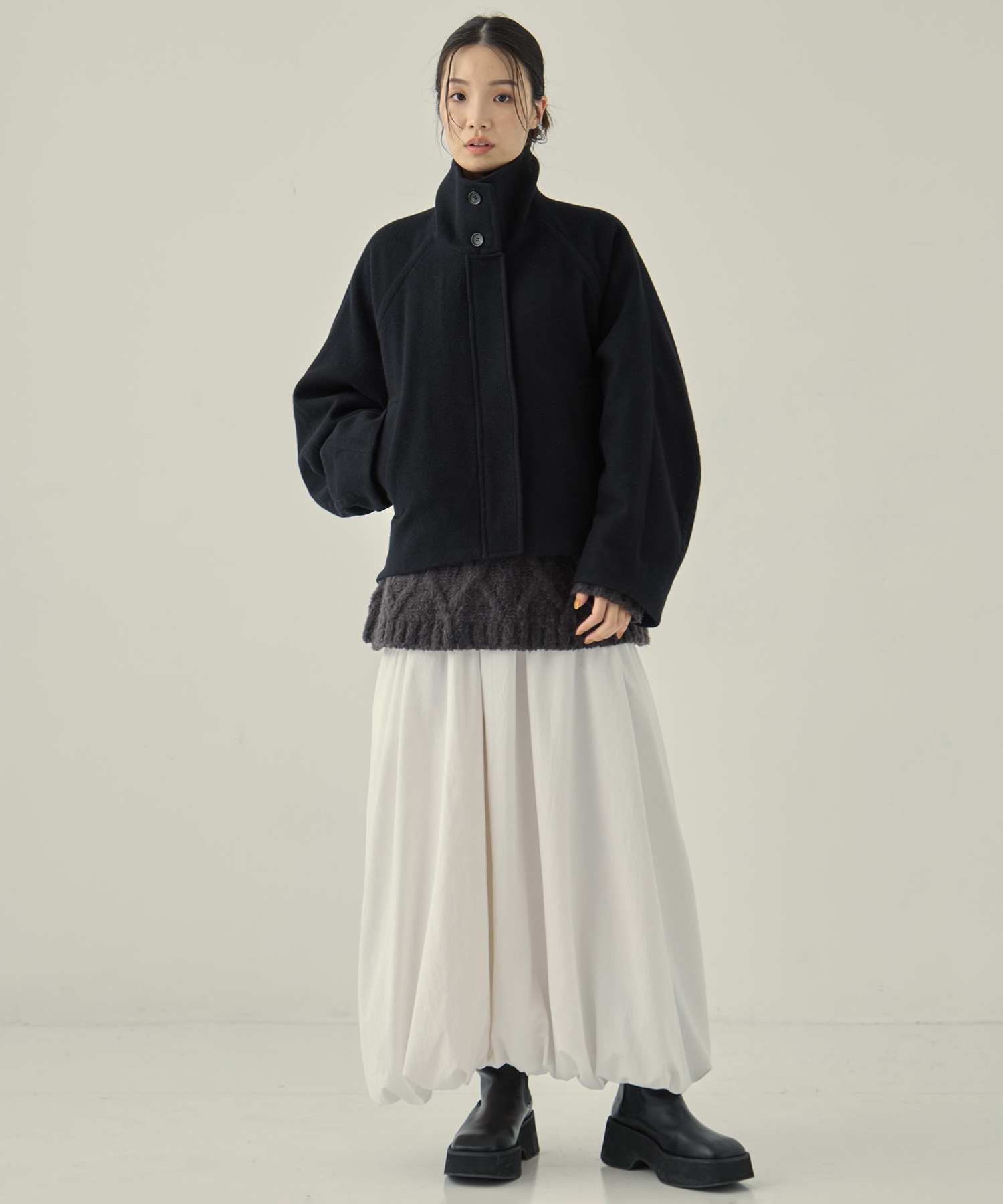 Stand Collar Wool Blouson STUDIOUS