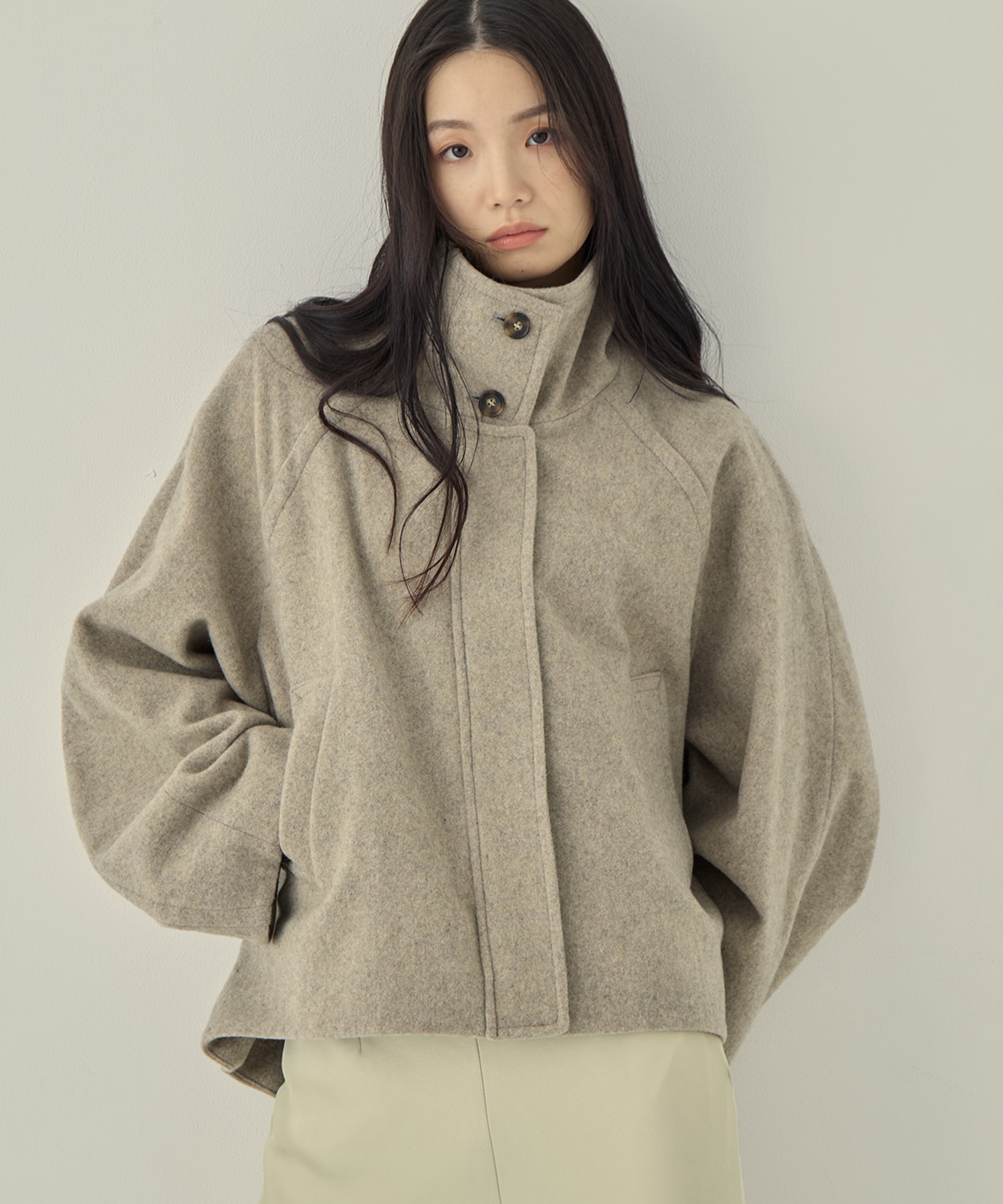 Stand Collar Wool Blouson STUDIOUS