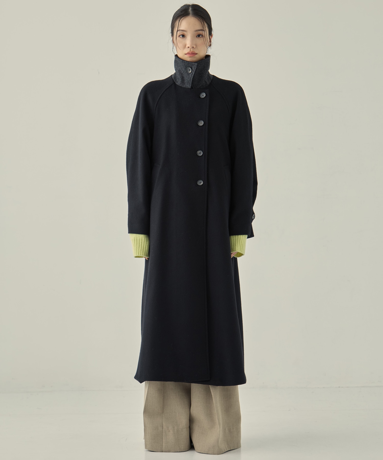 Stand Collar Wool Coat STUDIOUS