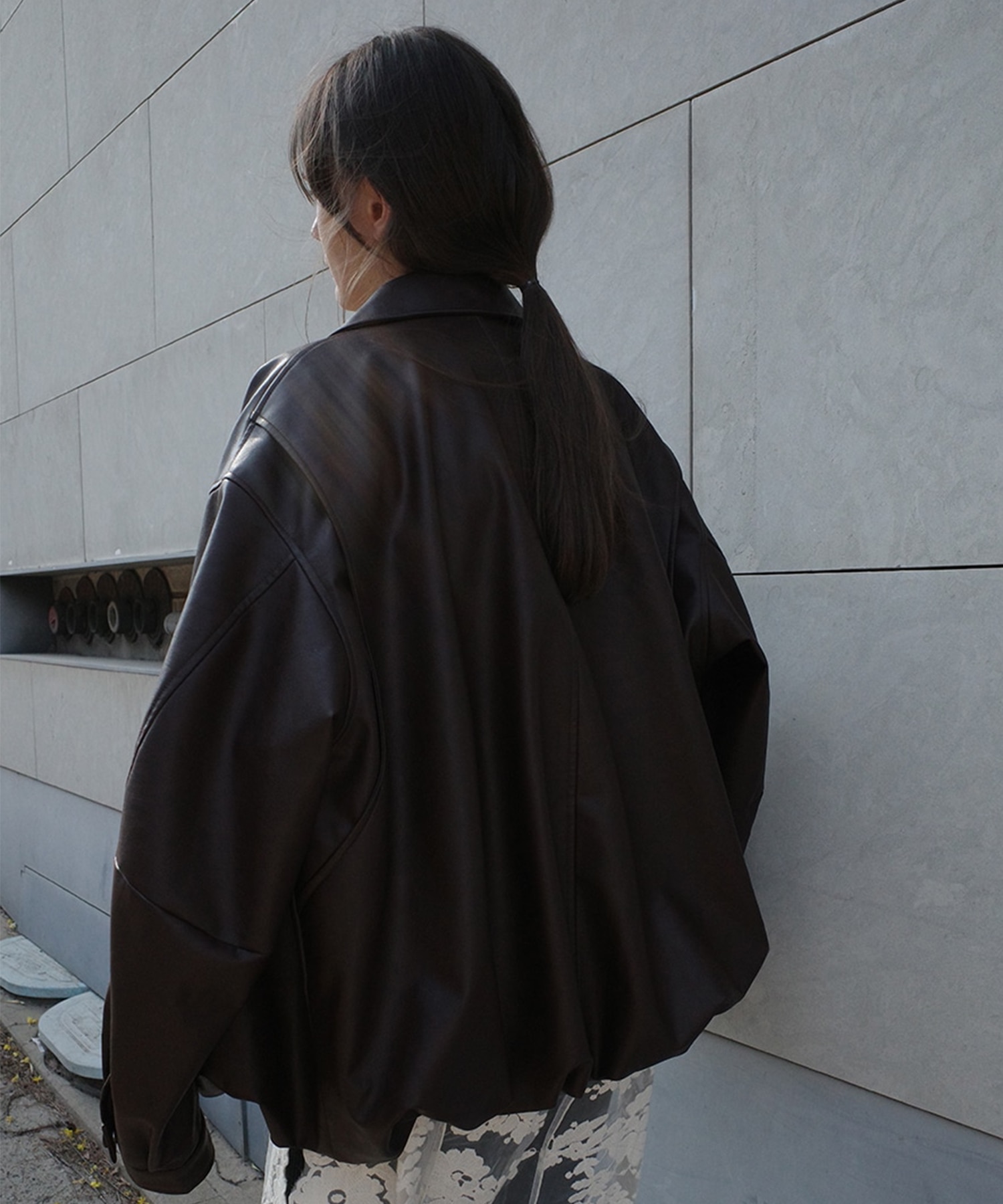 FAKE LEATHER BALLOON JACKET CLANE