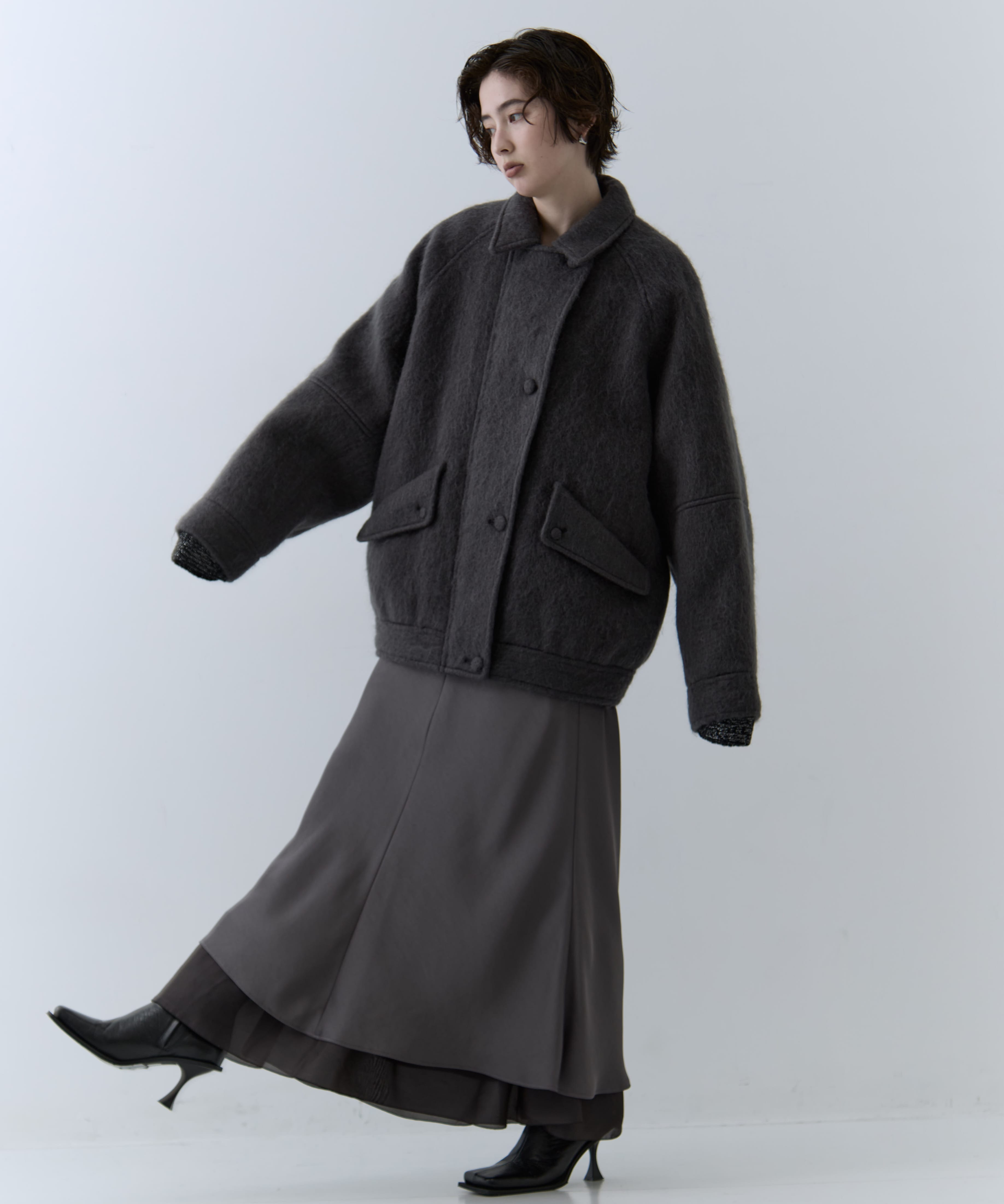 UND MOHAIR SHAGGY FLIGHT JACKET AMERI