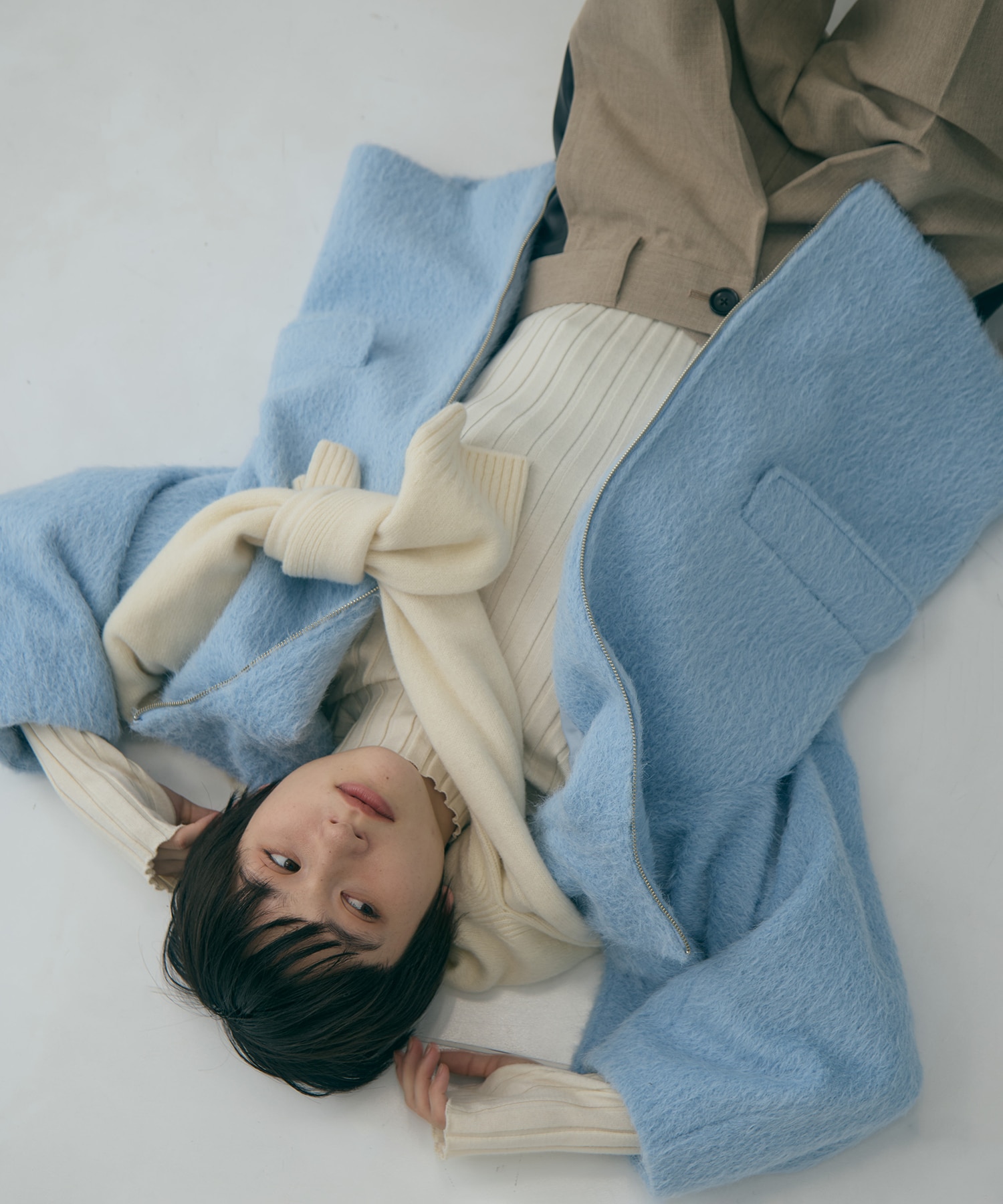 【WEB限定カラー】STAND COLLAR SHAGGY MIDDLE COAT STUDIOUS