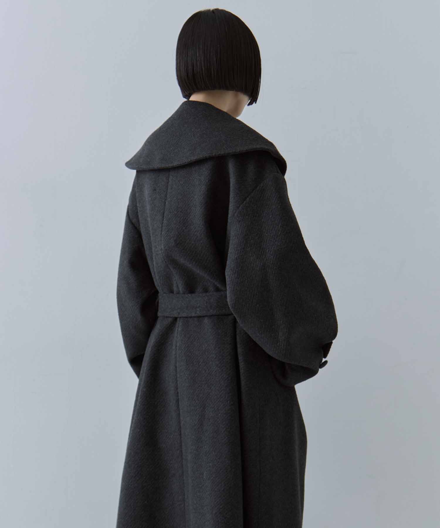 UND BIG ROUND COLLAR WOOL LONG COAT AMERI